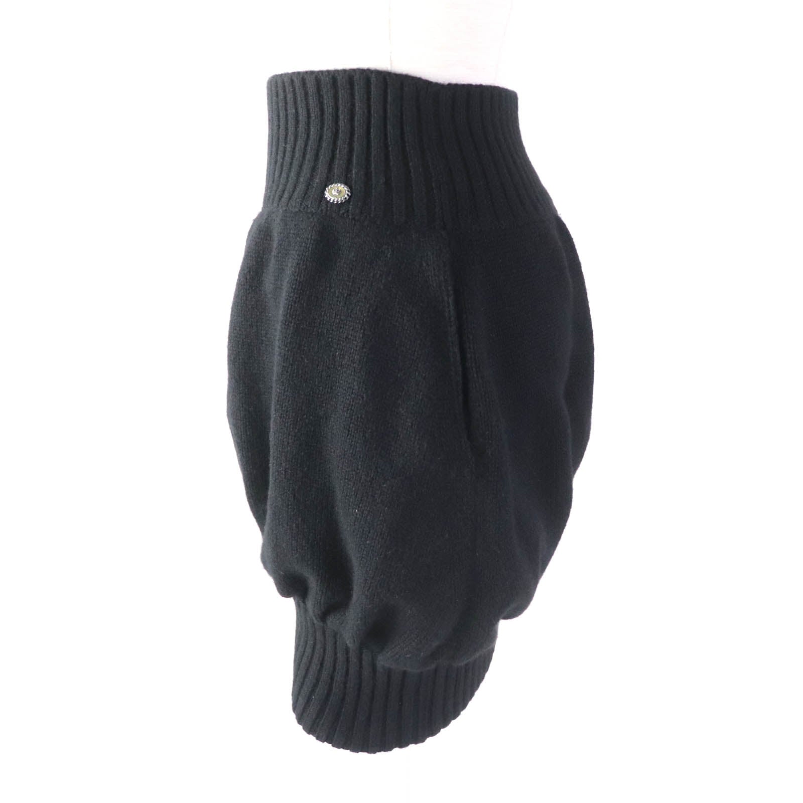 Chanel Cashmere Knit Skirt Black 36