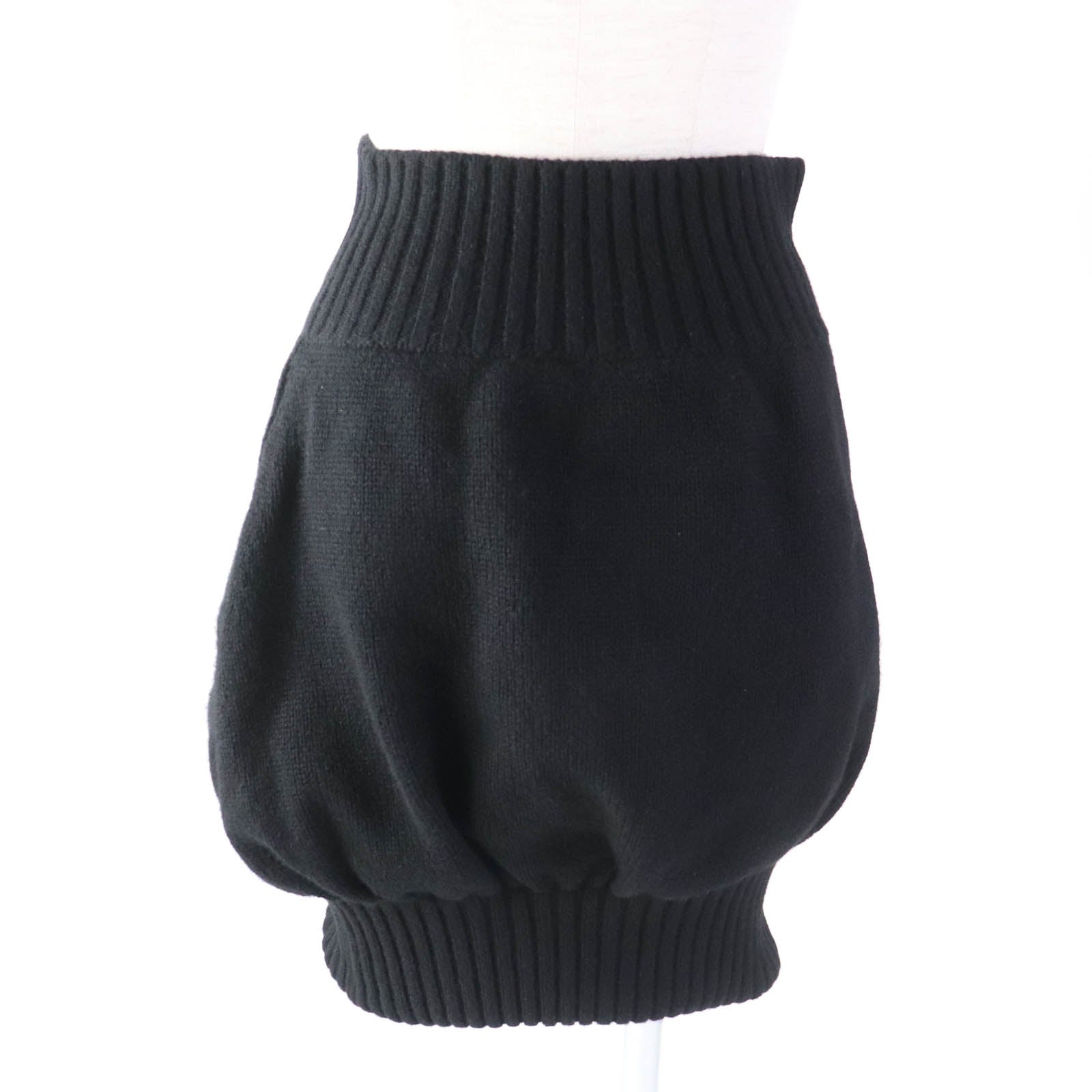 Chanel Cashmere Knit Skirt Black 36