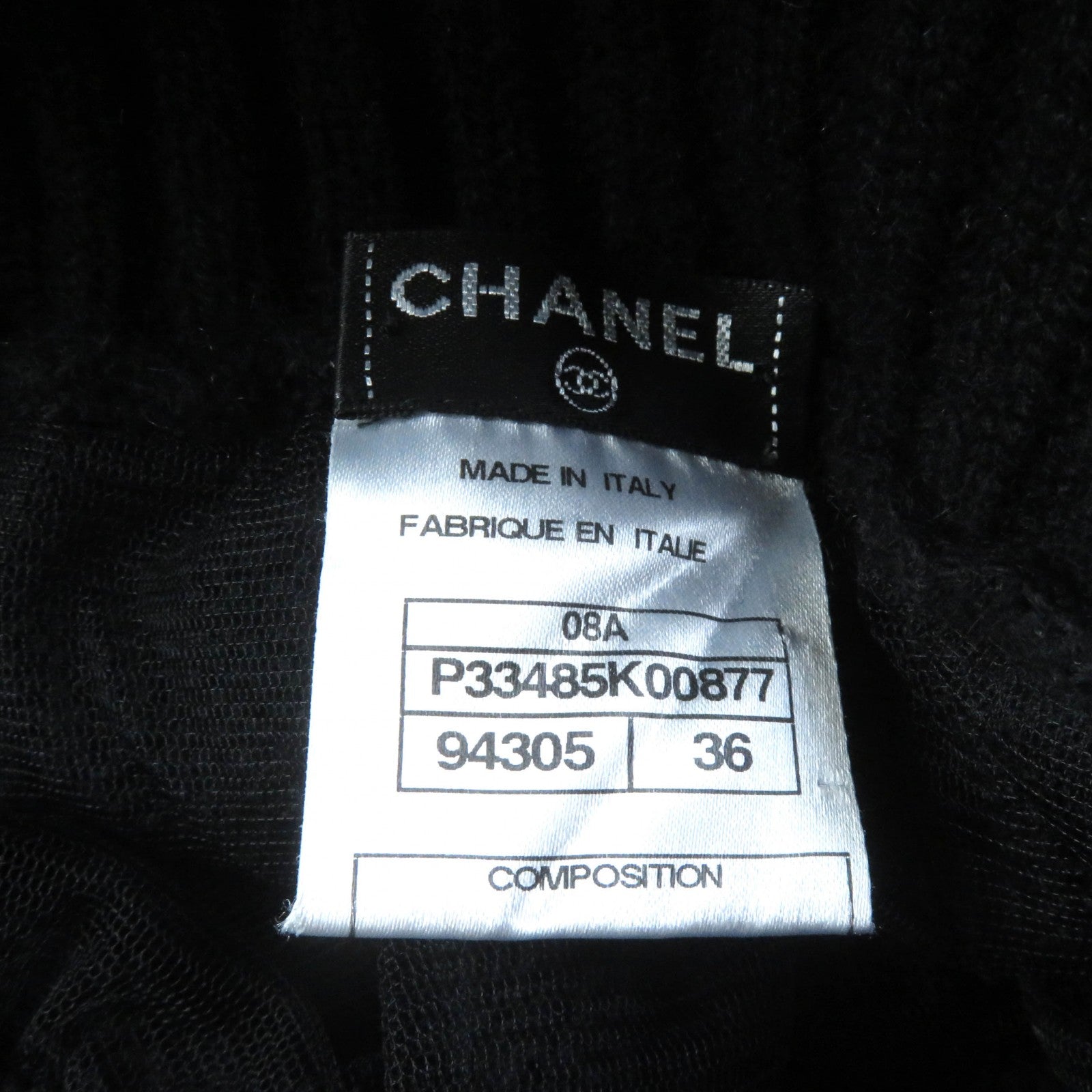 Chanel Cashmere Knit Skirt Black 36