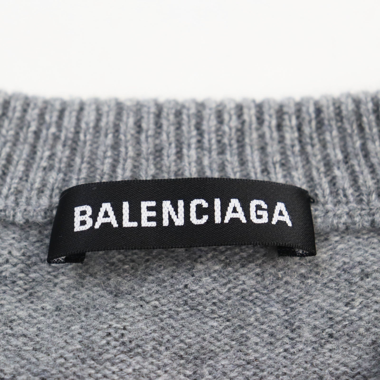 Balenciaga Cashmere Oversized Knit Sweater Gray M