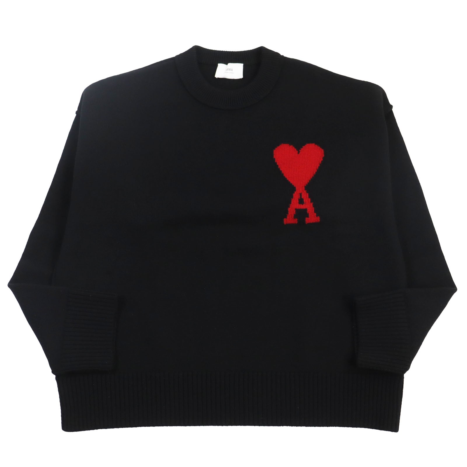 AMI Paris Wool Heart Intarsia Knit Sweater XXL