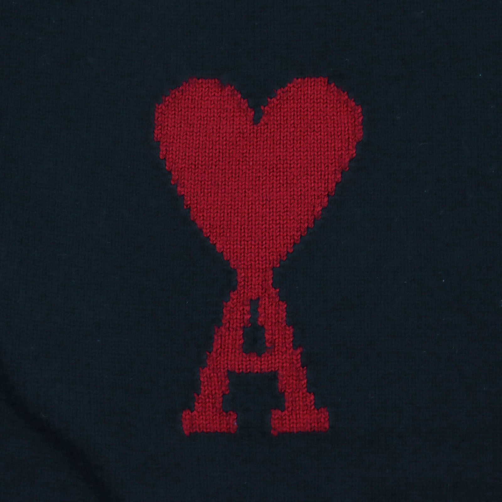 AMI Paris Wool Heart Intarsia Knit Sweater XXL