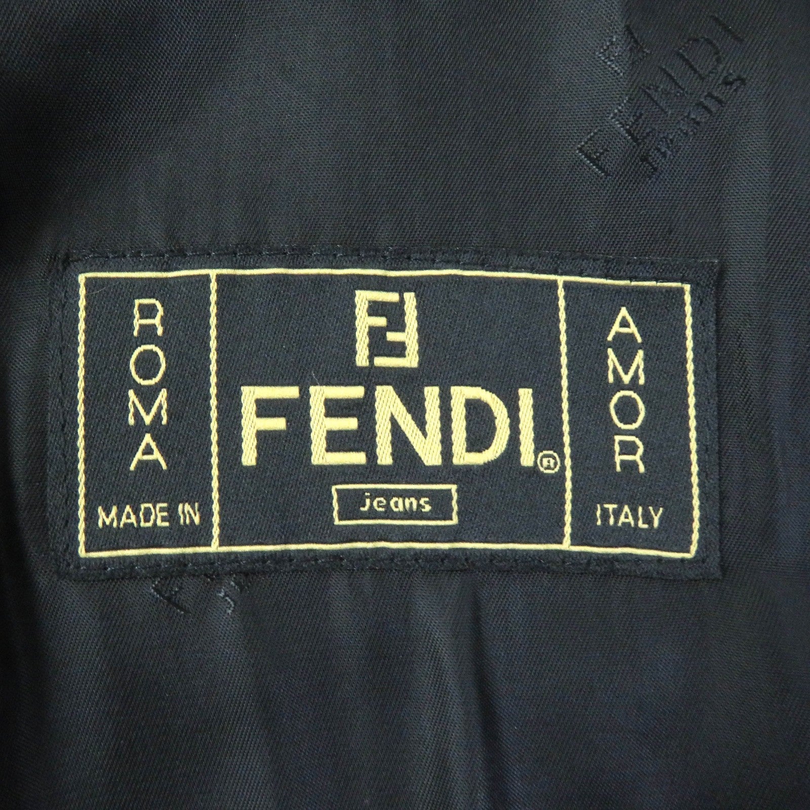 Fendi Eco-fur Jacket with Logo Button and Line Design