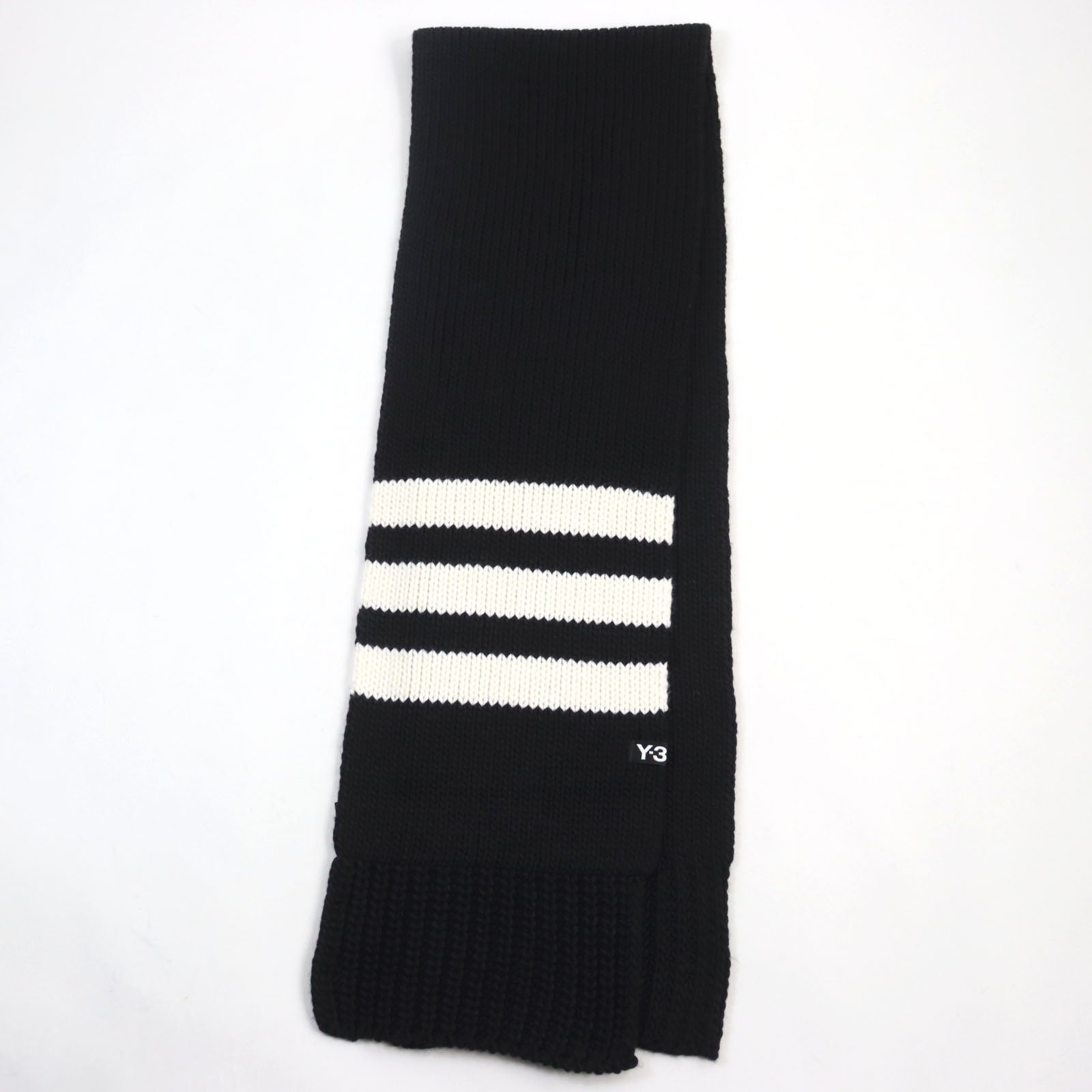 Y-3 Acrylic Wool Knit Scarf Black