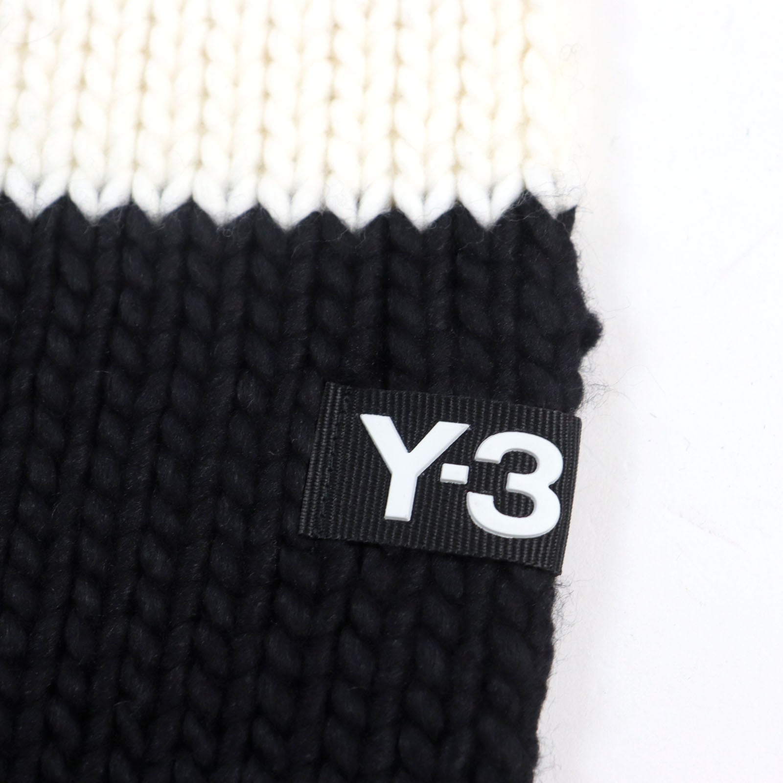 Y-3 Acrylic Wool Knit Scarf Black