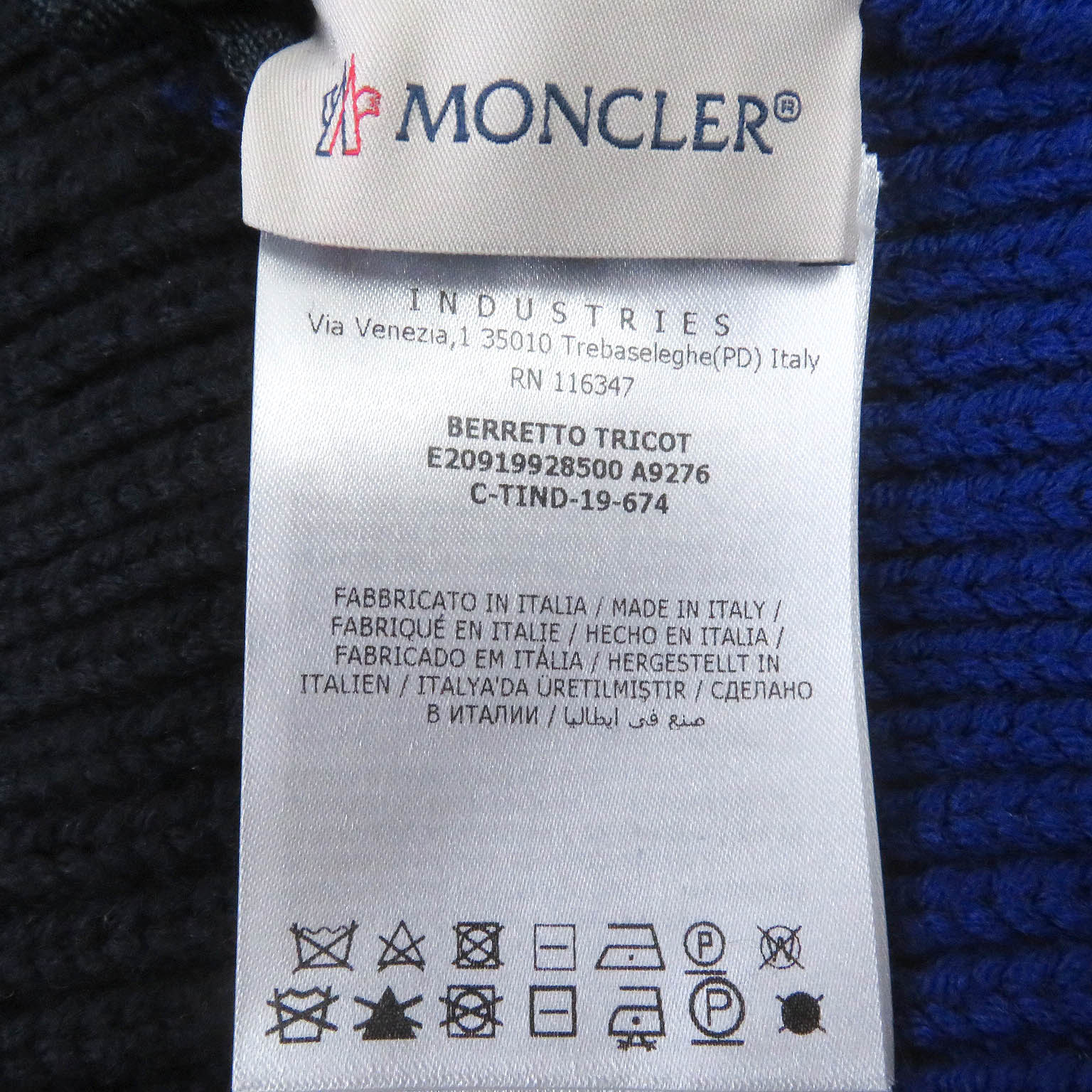 Moncler Virgin Wool Beanie Knit Hat