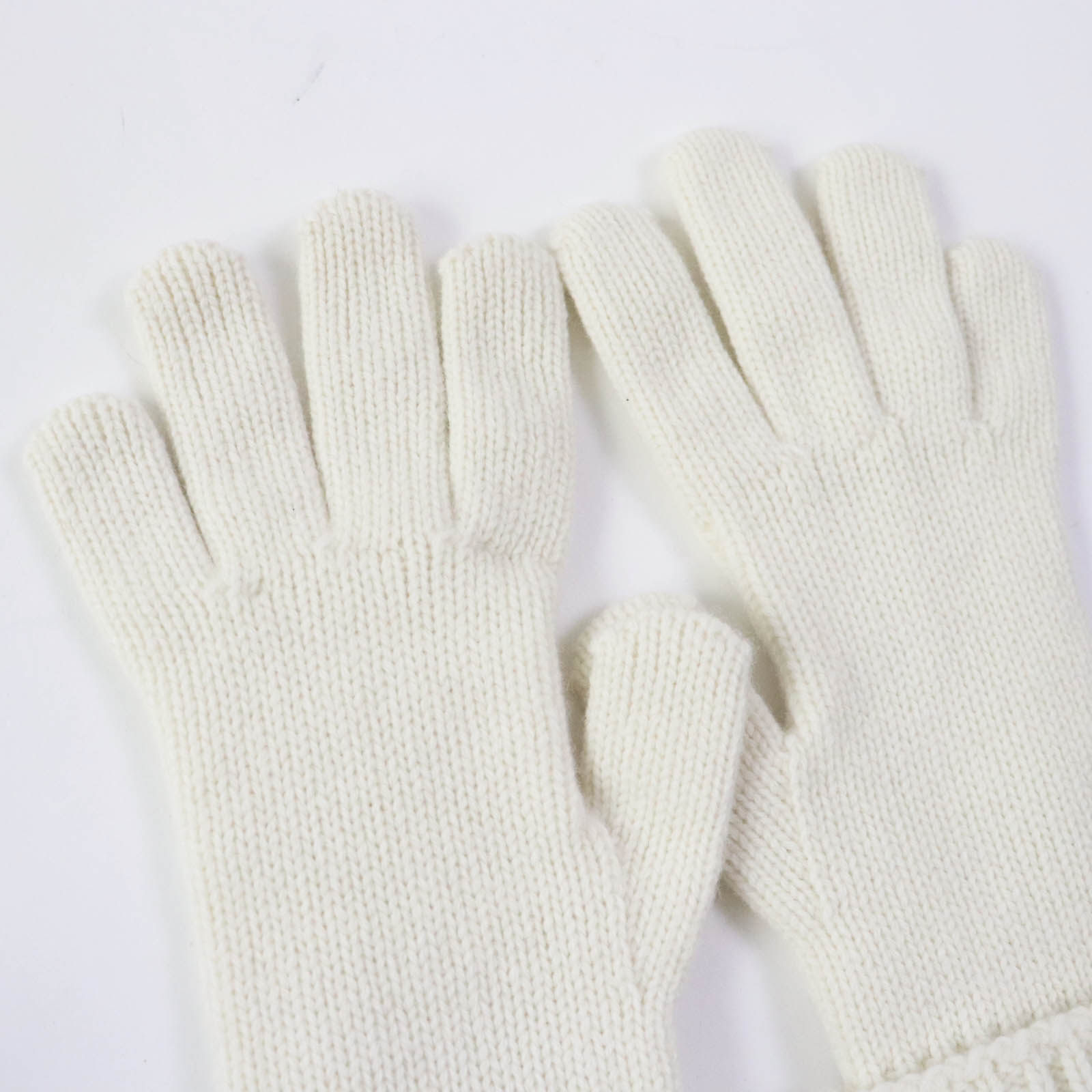 Gucci Wool Cashmere Knitted Gloves Ivory M