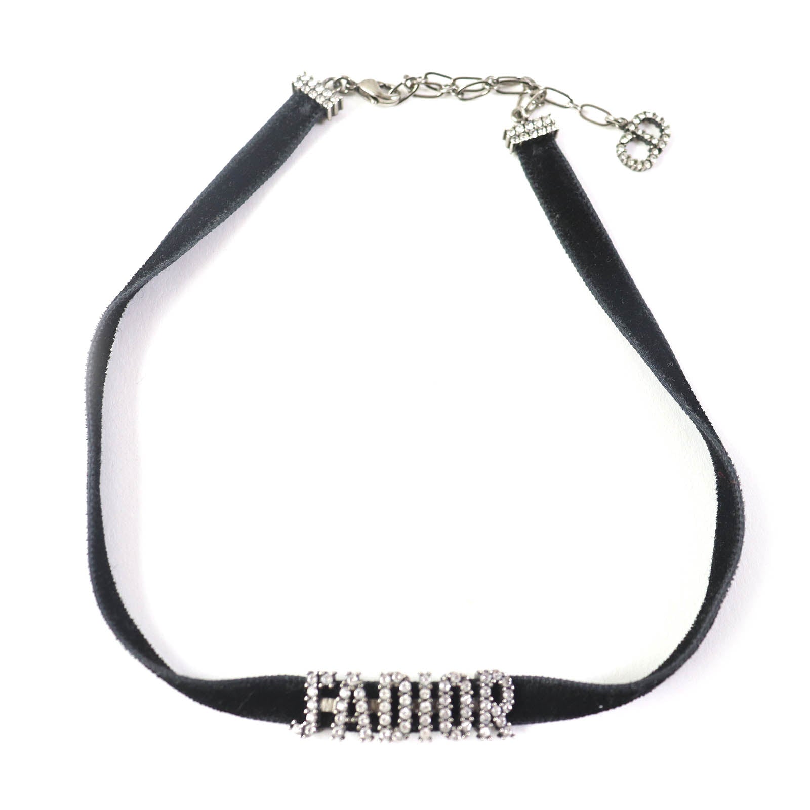 Dior JADIOR Velour Rhinestone Choker Black