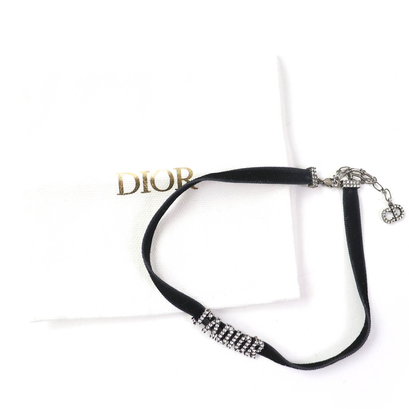 Dior JADIOR Velour Rhinestone Choker Black