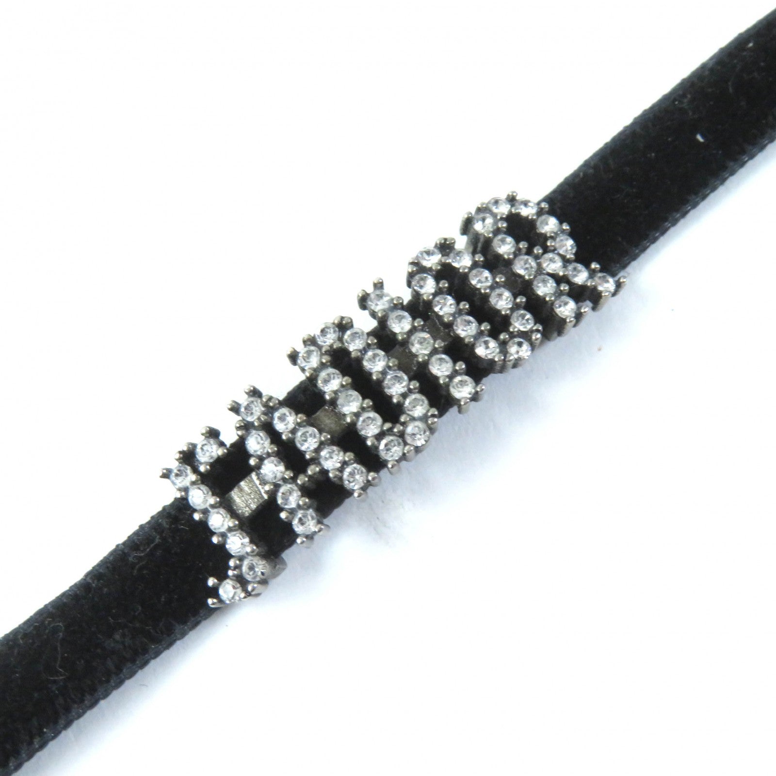 Dior JADIOR Velour Rhinestone Choker Black