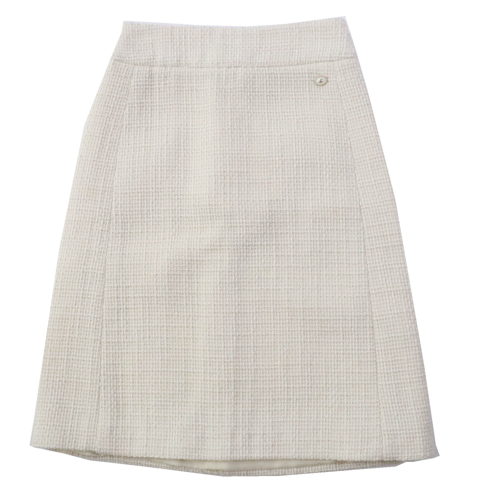 Chanel Tweed Skirt Wool Nylon Silk Lined