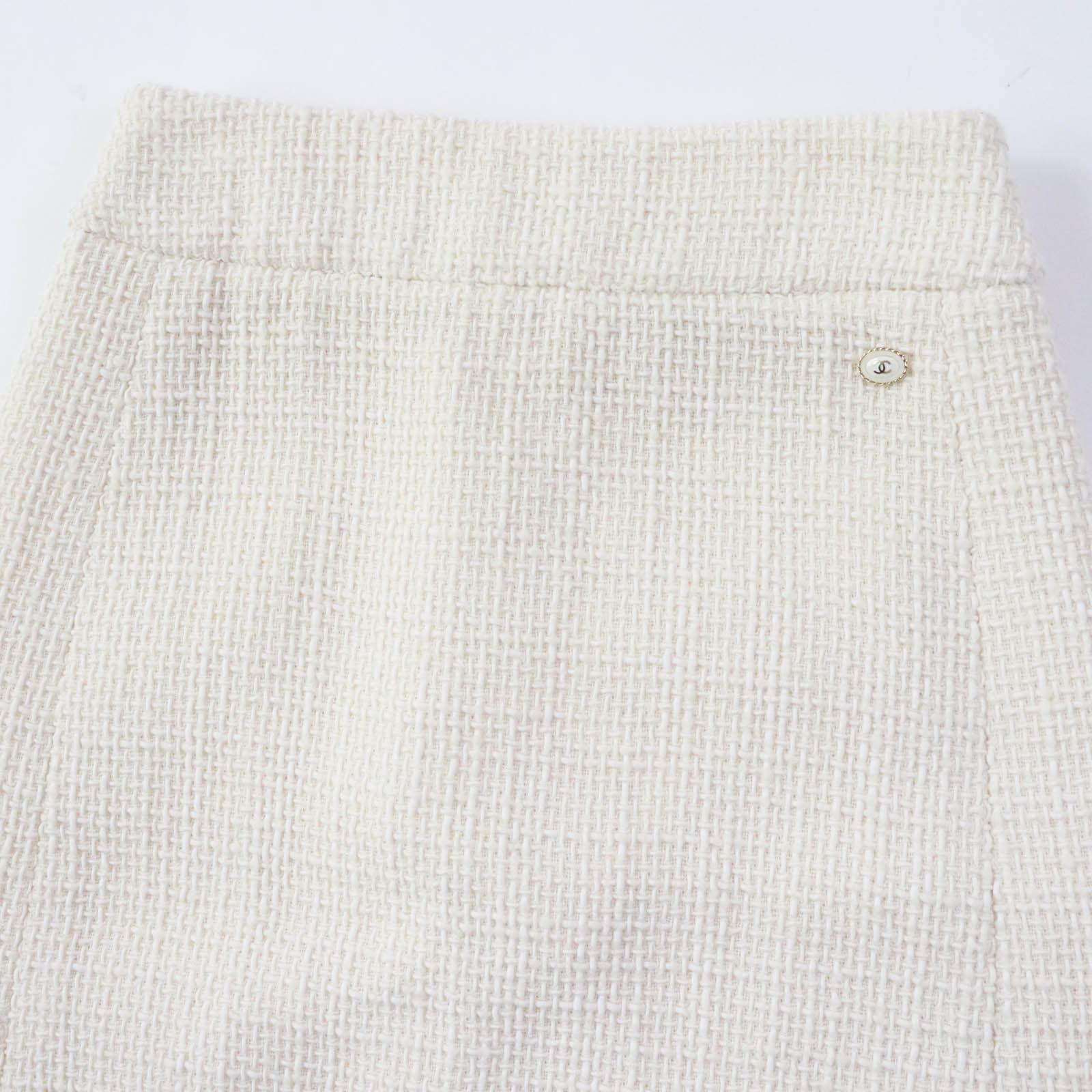 Chanel Tweed Skirt Wool Nylon Silk Lined