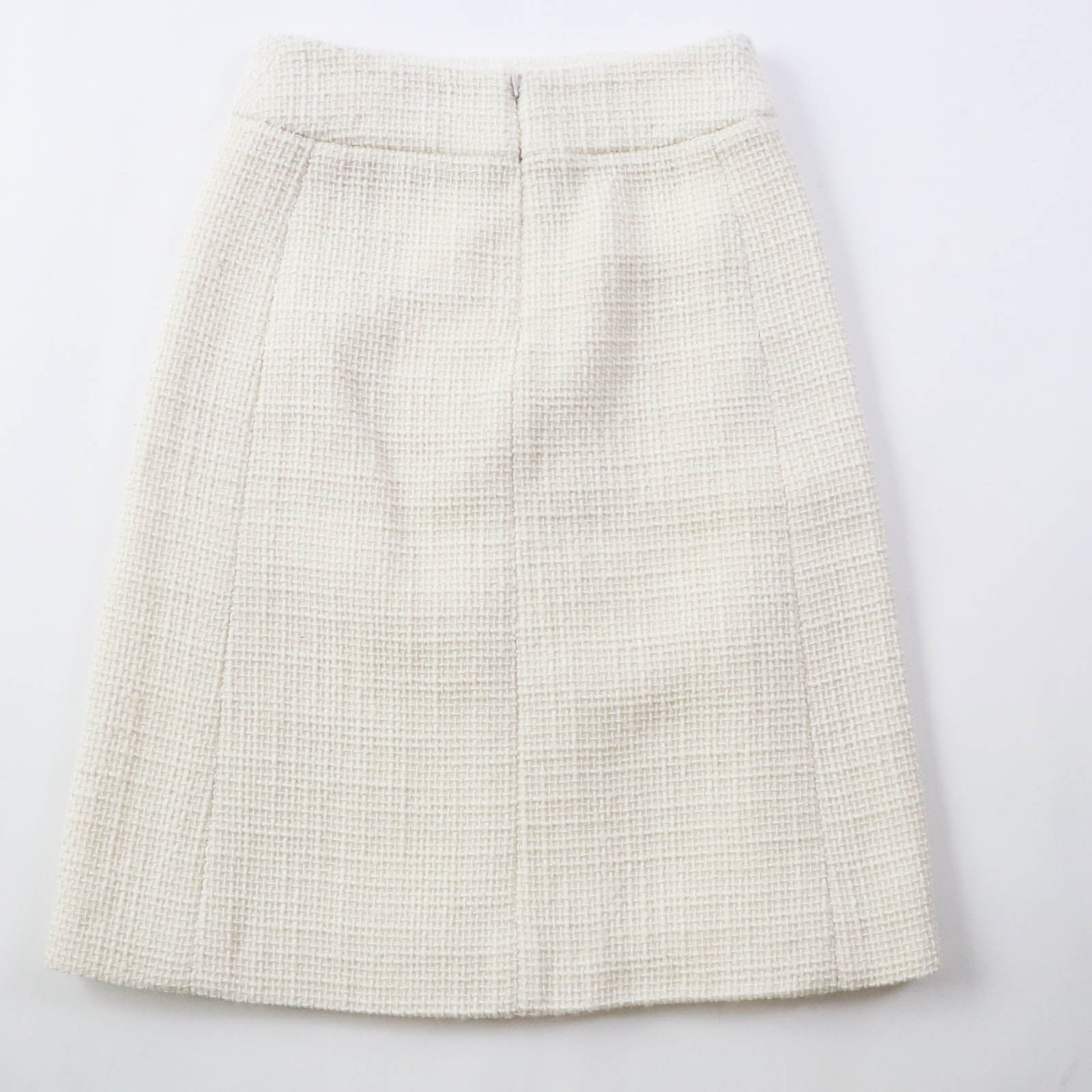 Chanel Tweed Skirt Wool Nylon Silk Lined