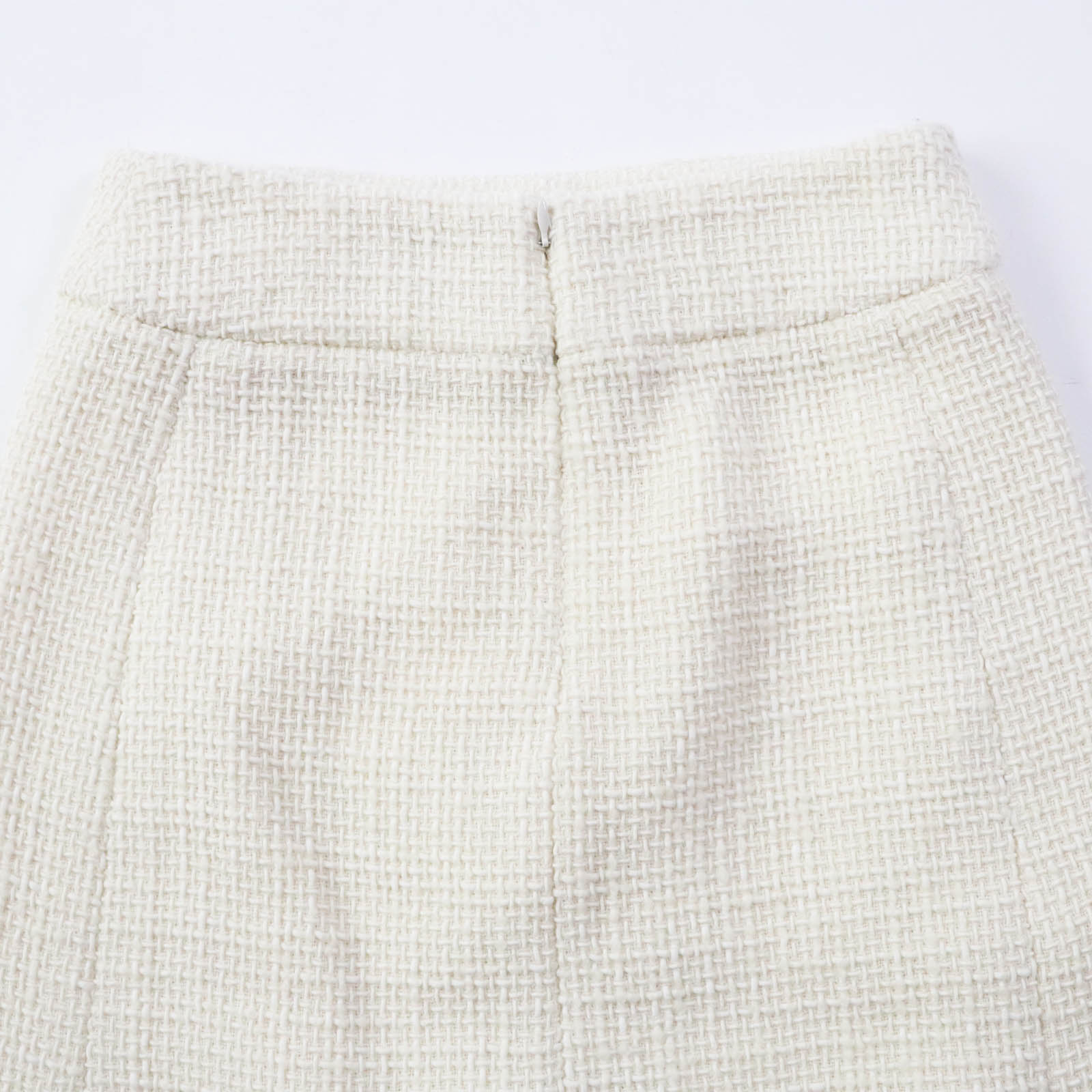 Chanel Tweed Skirt Wool Nylon Silk Lined