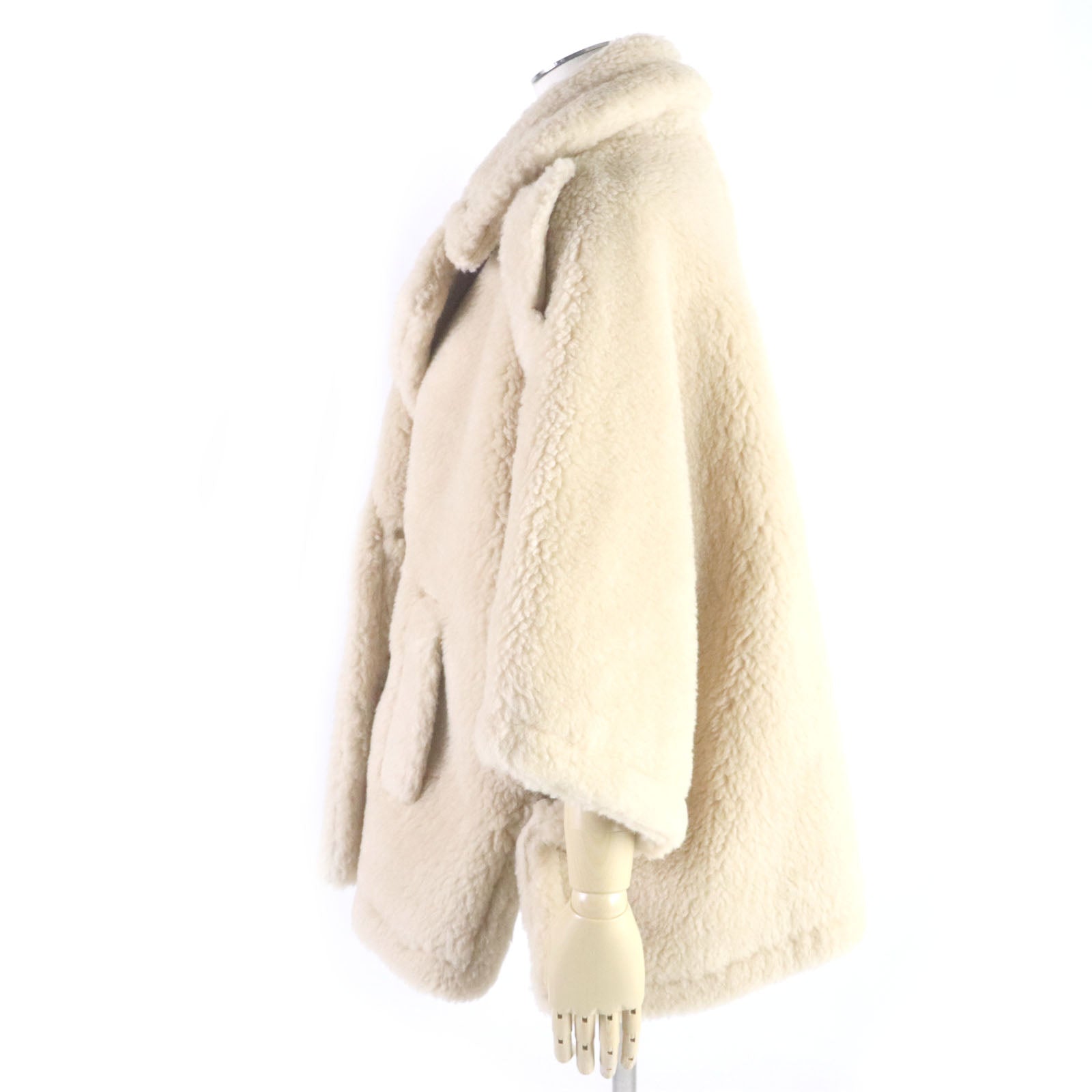 Max Mara Camel Wool Silk Teddy Bear Cape Poncho