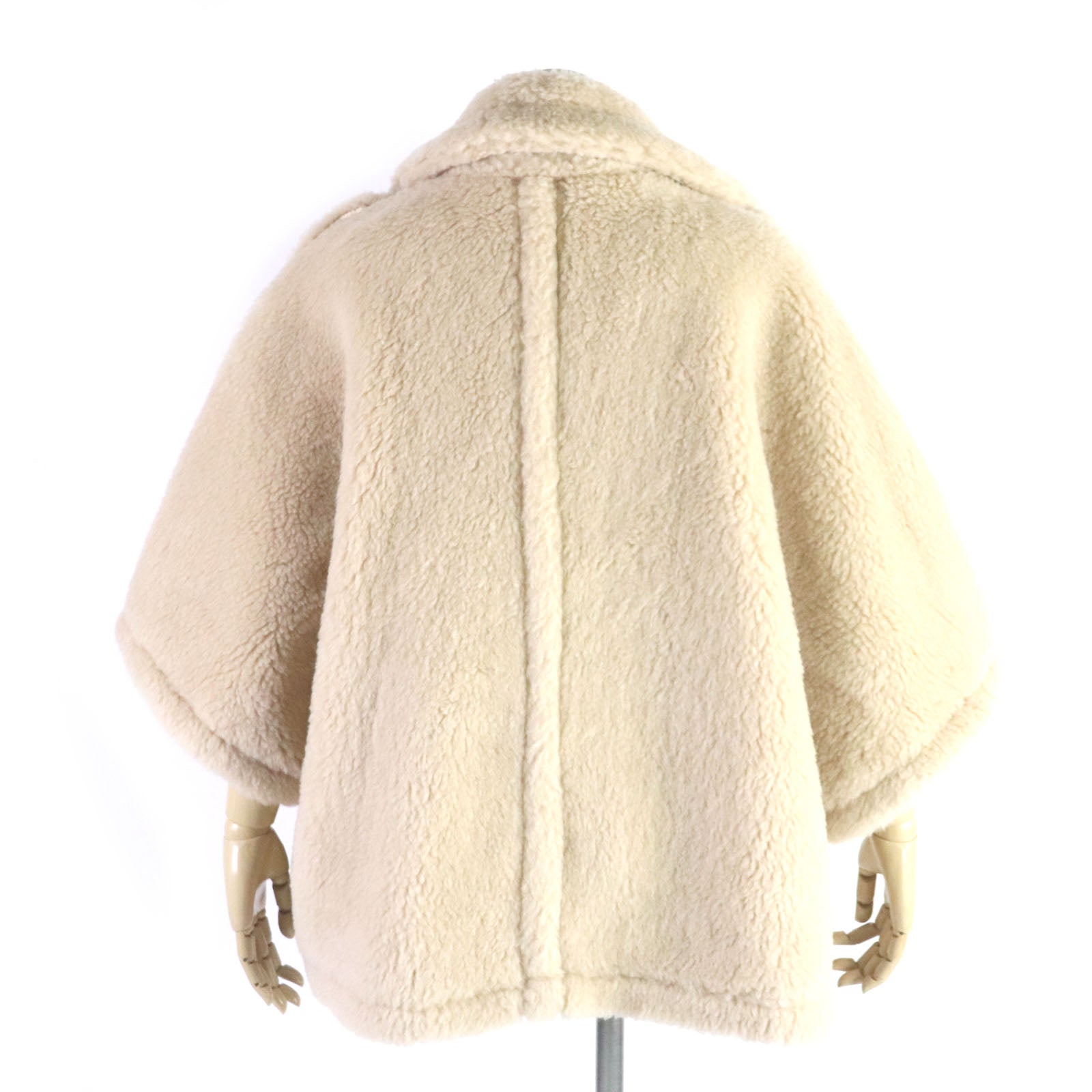 Max Mara Camel Wool Silk Teddy Bear Cape Poncho