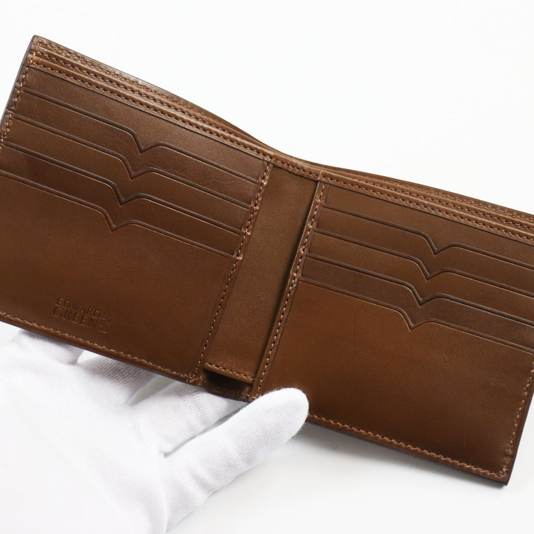 EDWARD GREEN Leather Bifold Wallet Dark Oak