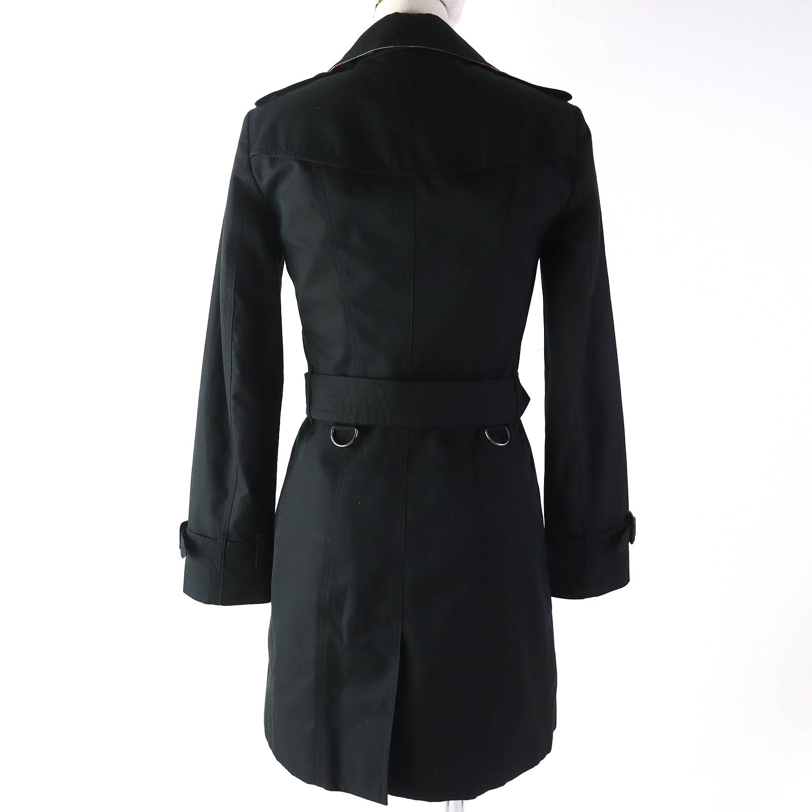 Burberry Cotton Trench Coat Black Women