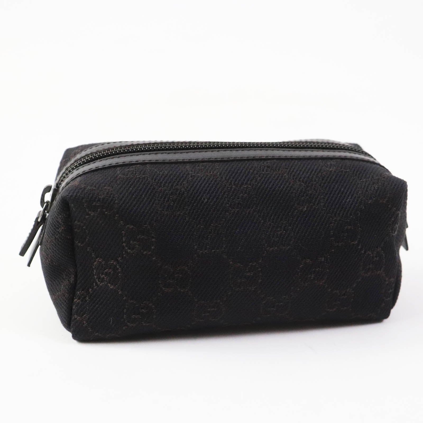 Gucci GG Canvas Leather Cosmetic Pouch 29596