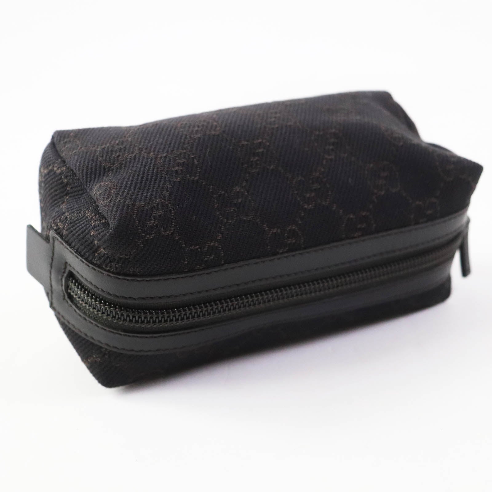 Gucci GG Canvas Leather Cosmetic Pouch 29596