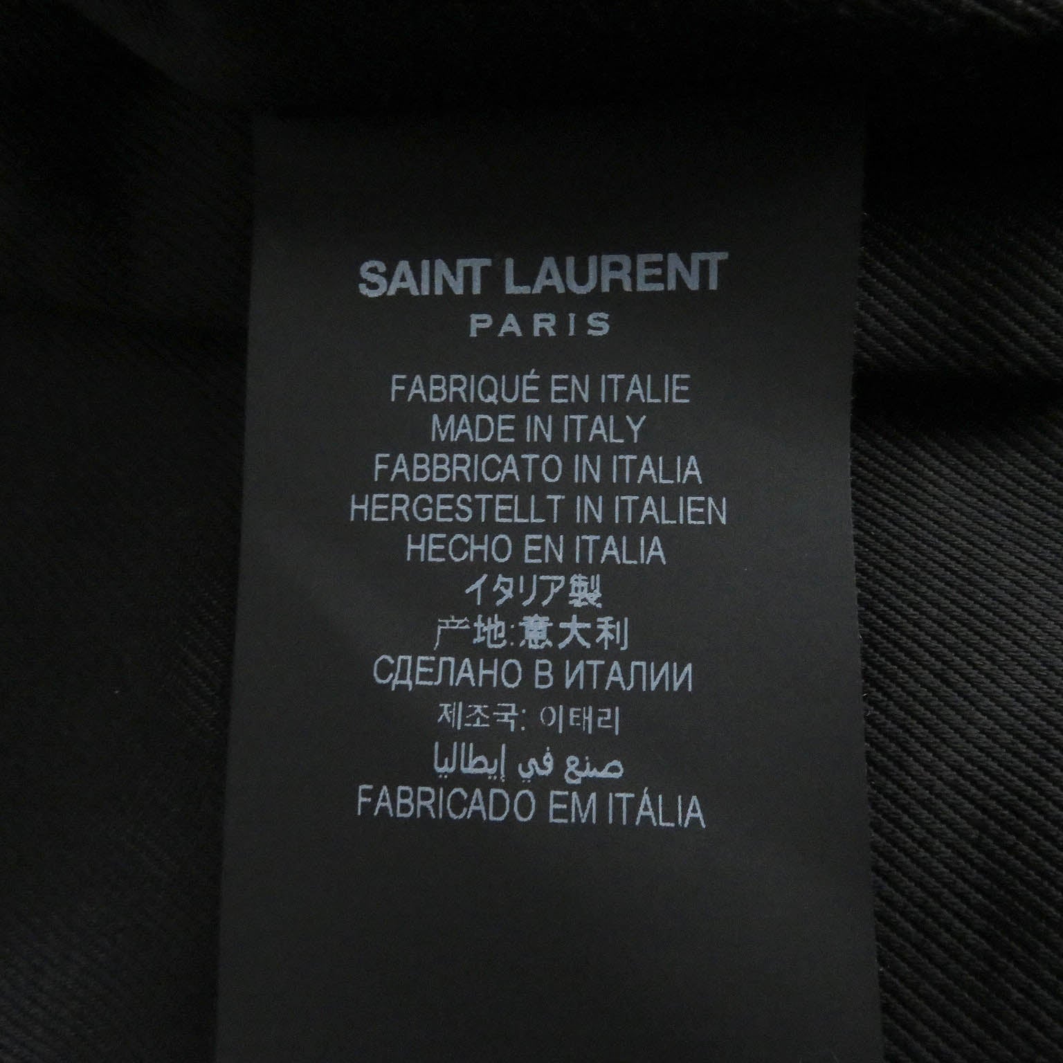 Saint Laurent Leather Chevron Bomber Jacket Black 46