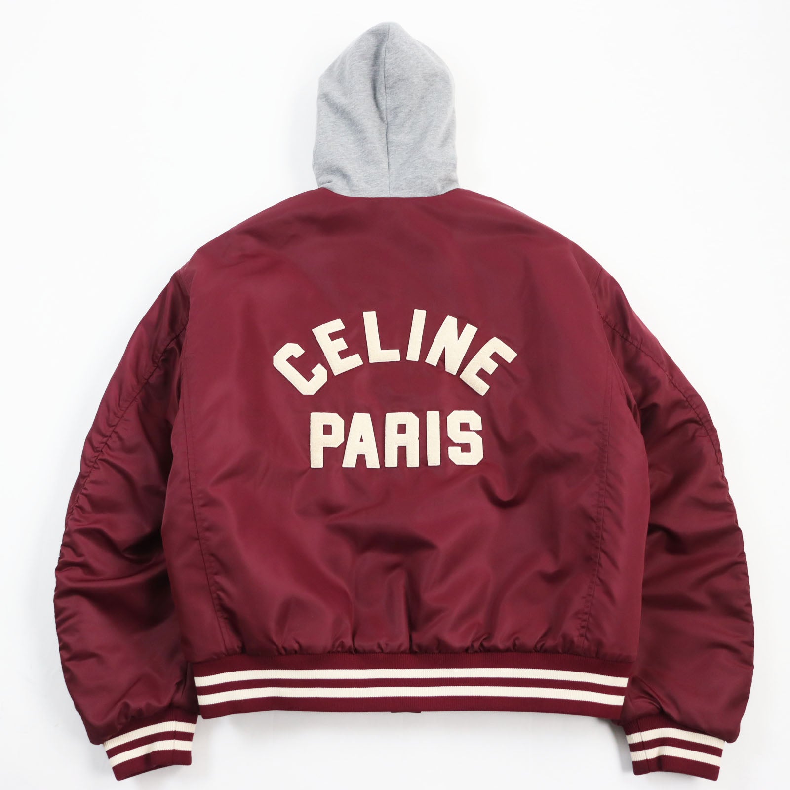 Celine Nylon Oversized Teddy Jacket with Hood