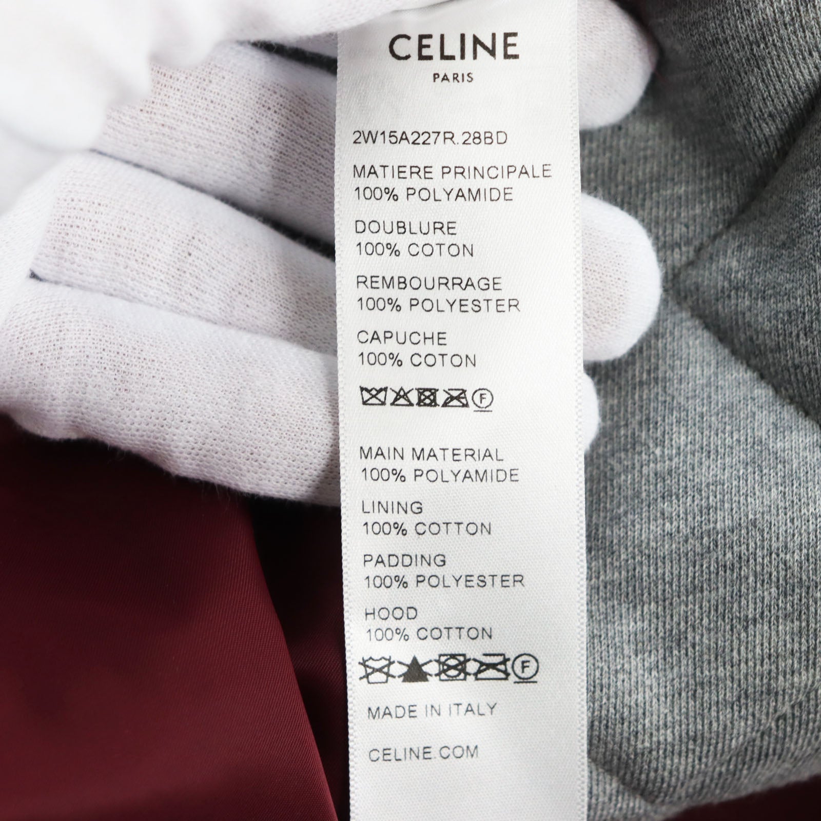 Celine Nylon Oversized Teddy Jacket with Hood