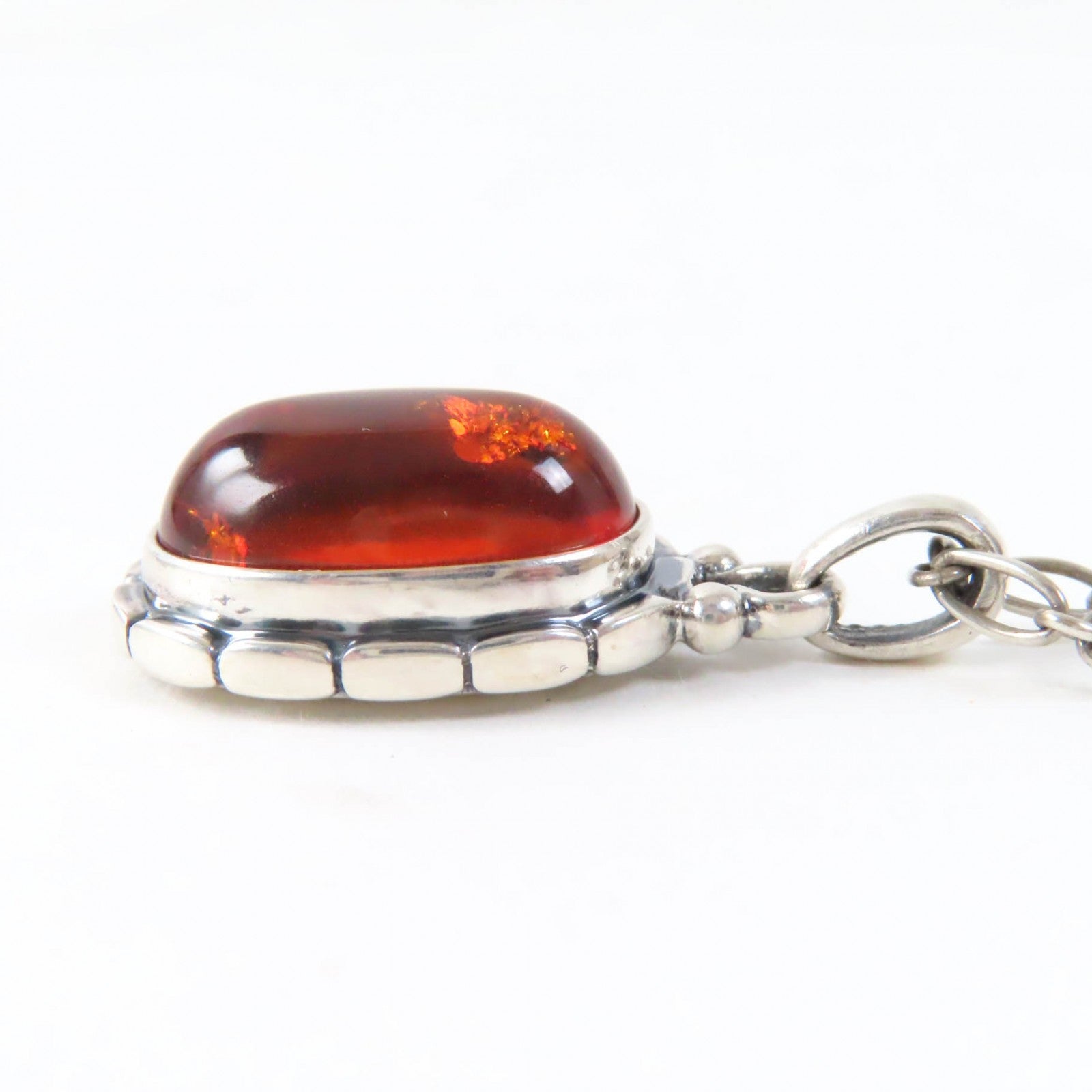 Georg Jensen 2001 Amber Silver Necklace