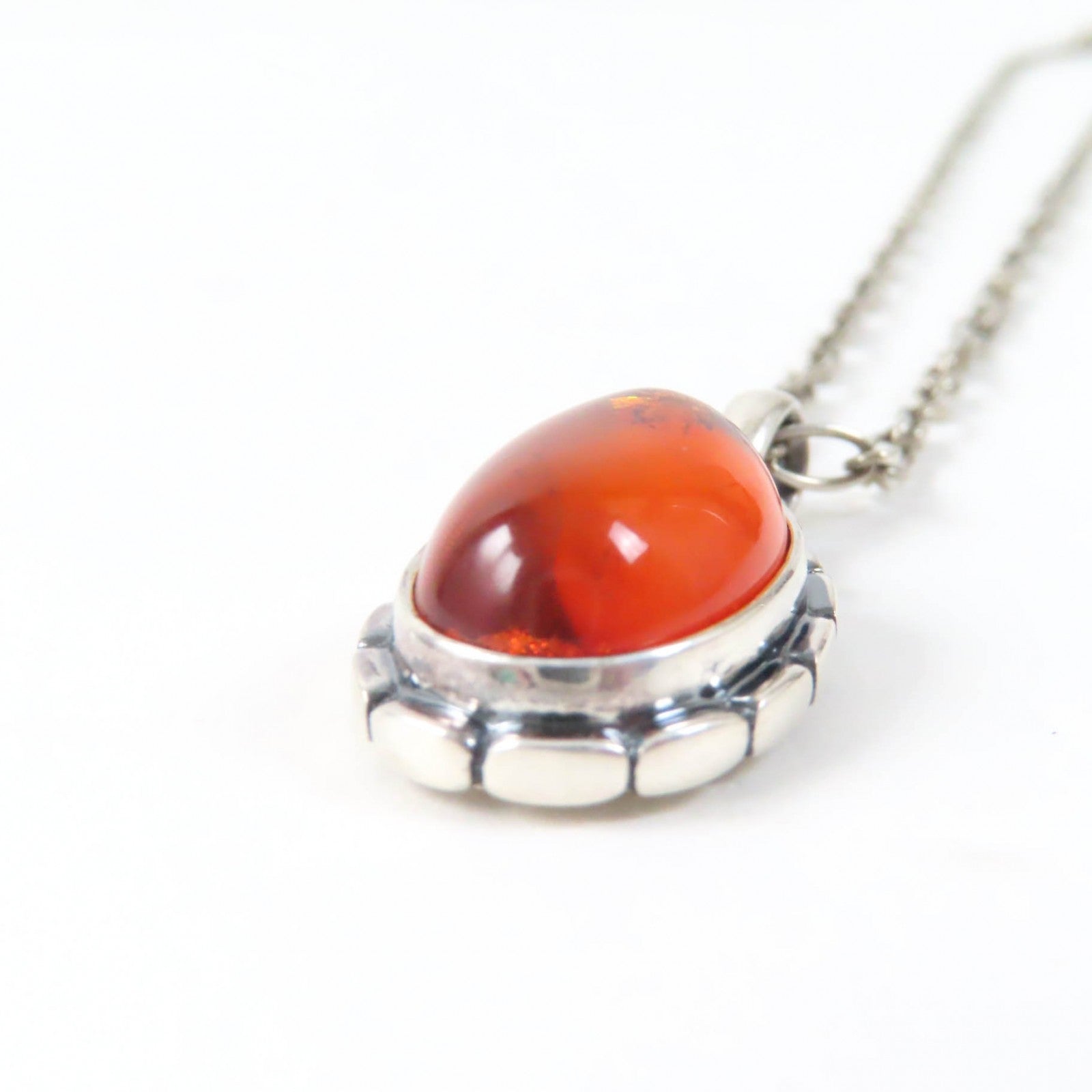 Georg Jensen 2001 Amber Silver Necklace