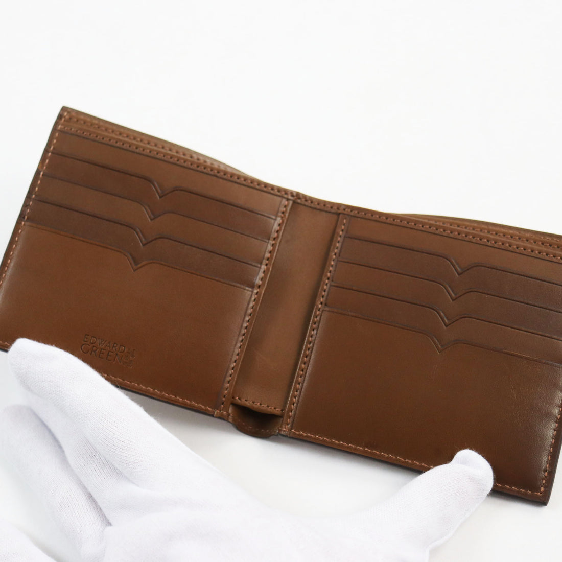 EDWARD GREEN Leather Bifold Wallet Dark Brown