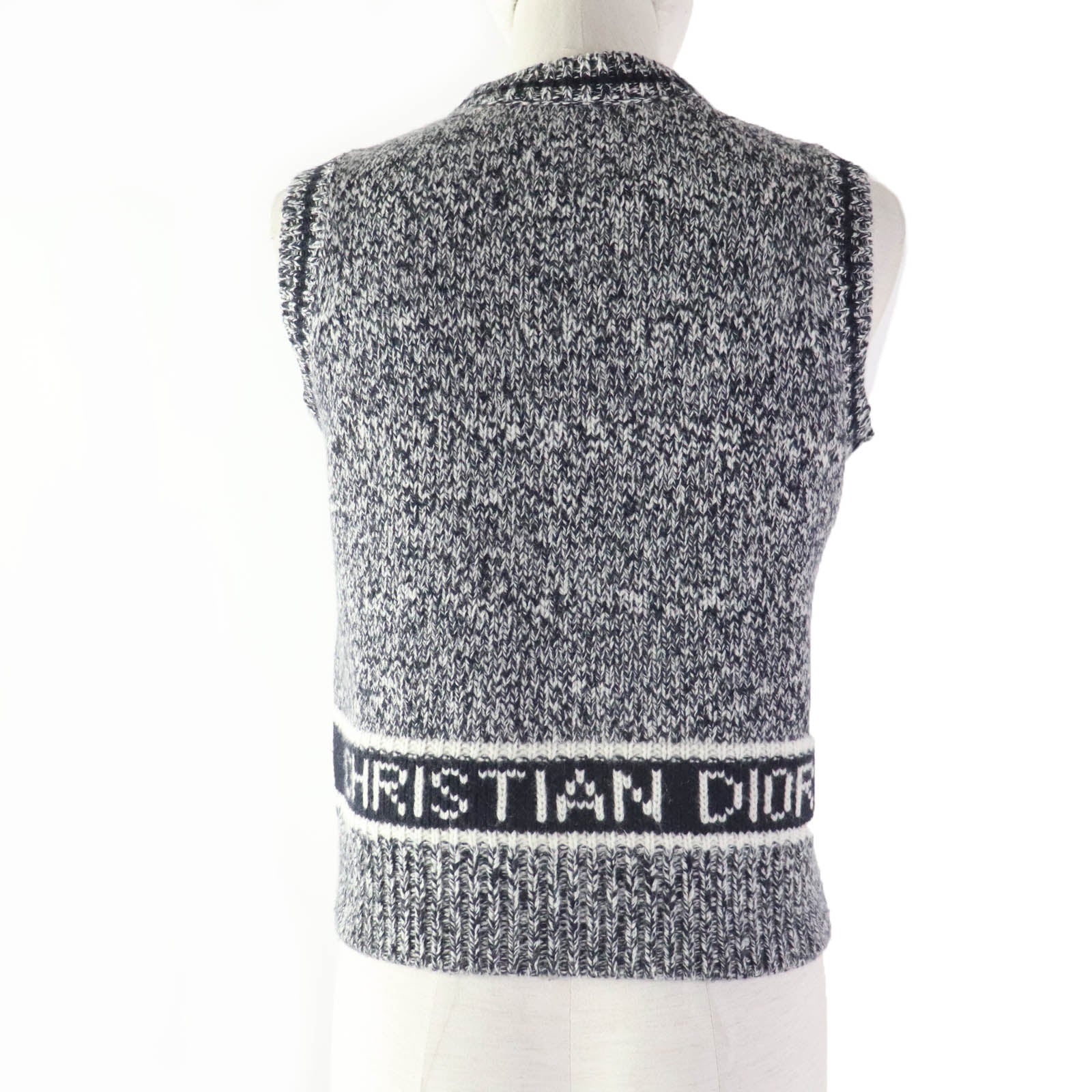 Dior Wool Cashmere Logo Knitwear Navy 38