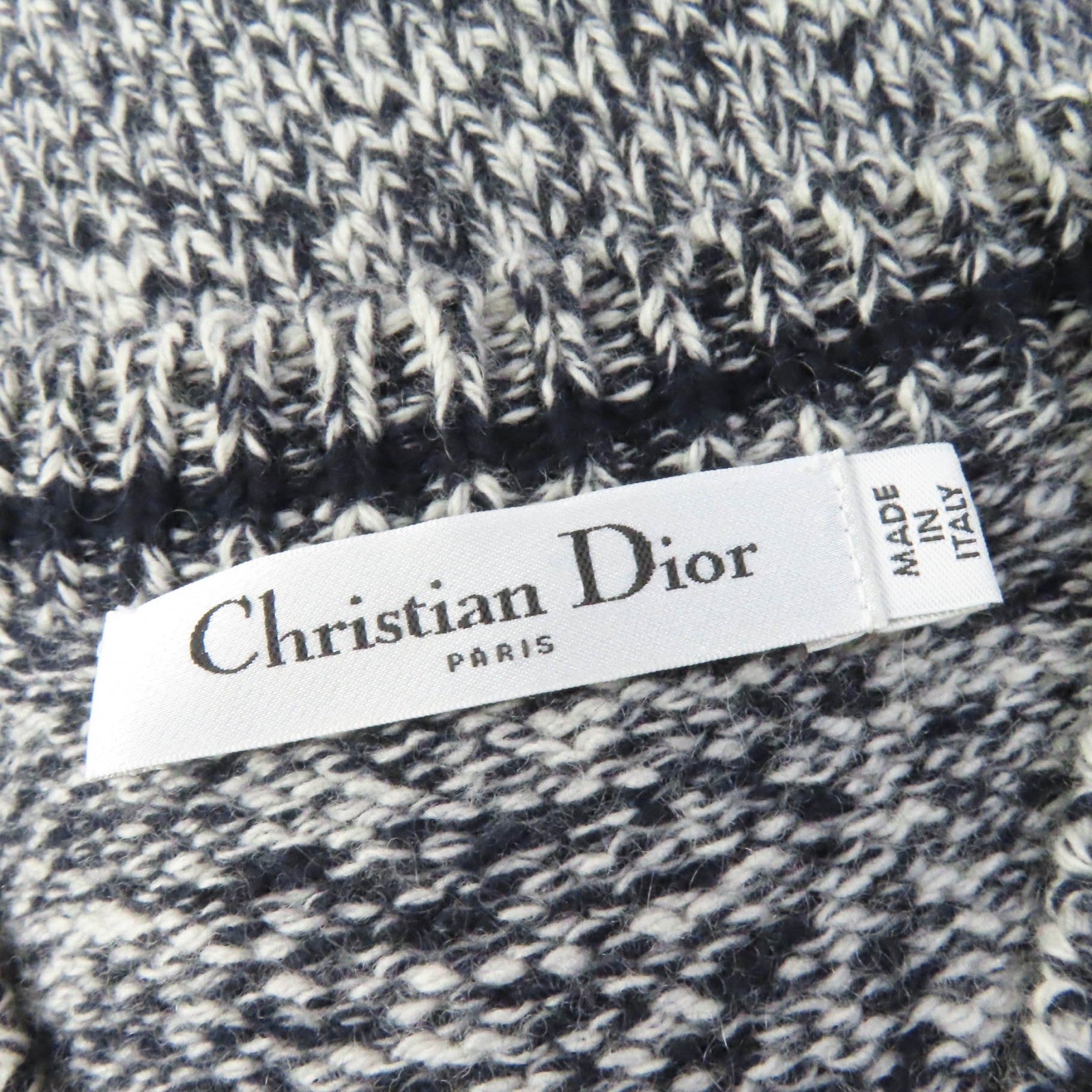 Dior Wool Cashmere Logo Knitwear Navy 38