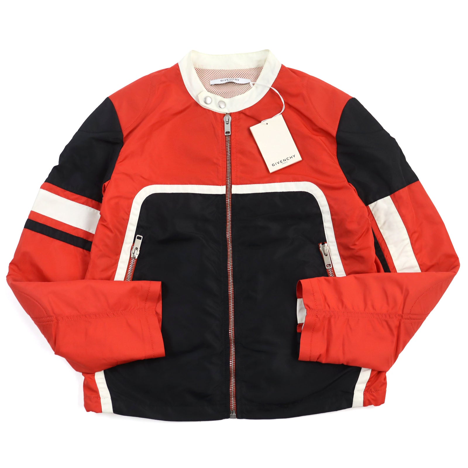 Givenchy Nylon Riders Jacket Orange Black White