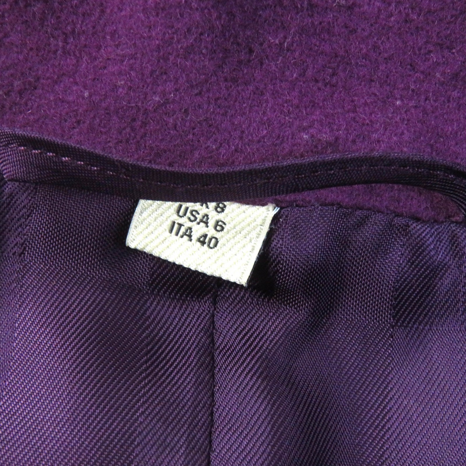 Burberry Wool Cashmere Trench Coat Purple 40 Women