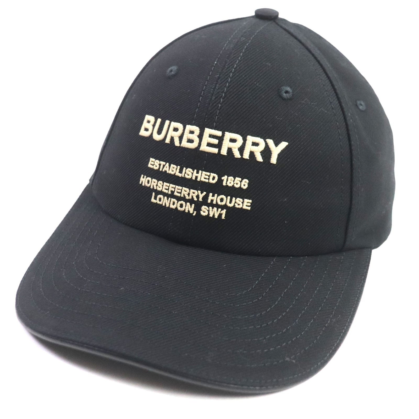 Burberry Leather Logo Baseball Cap Black