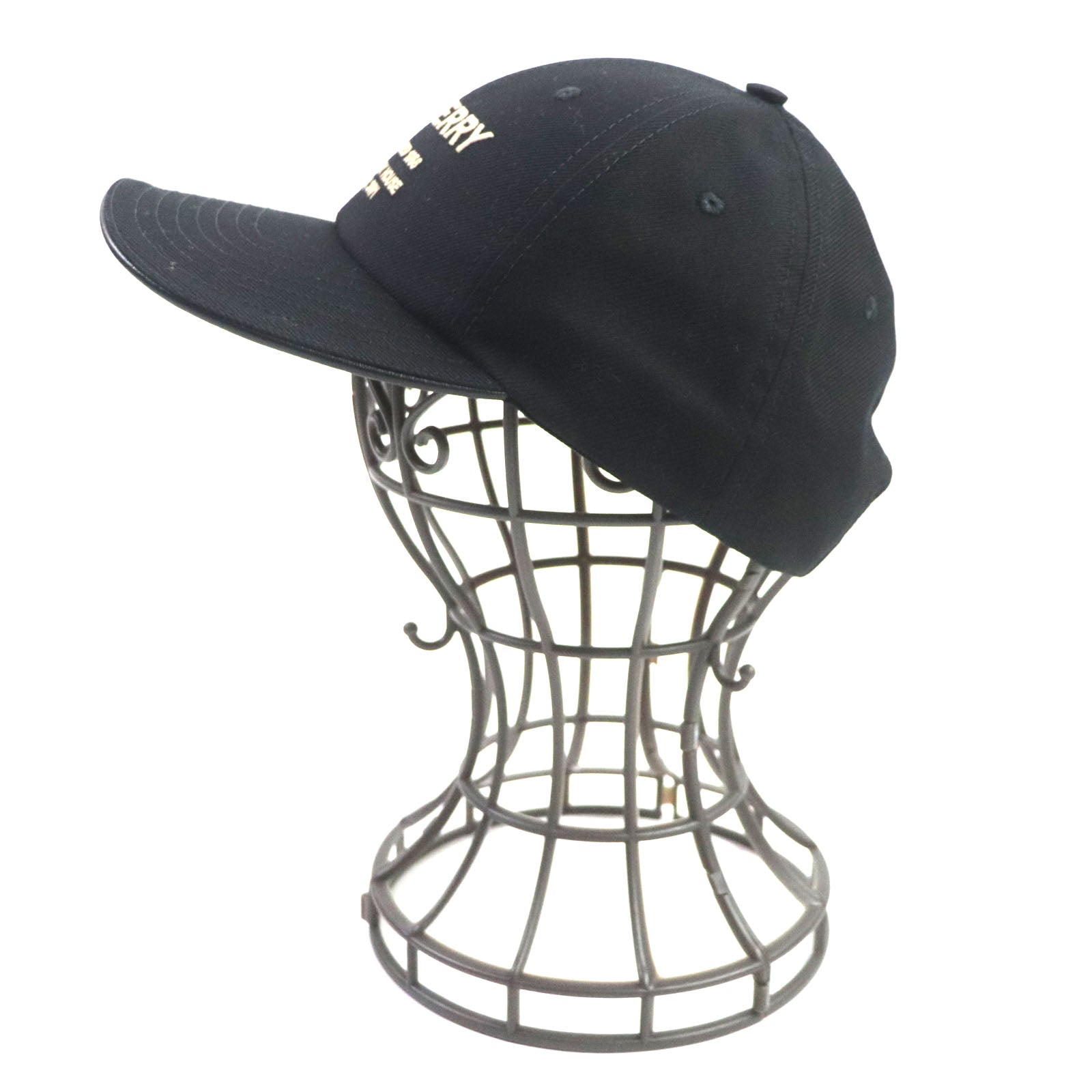 Burberry Leather Logo Baseball Cap Black