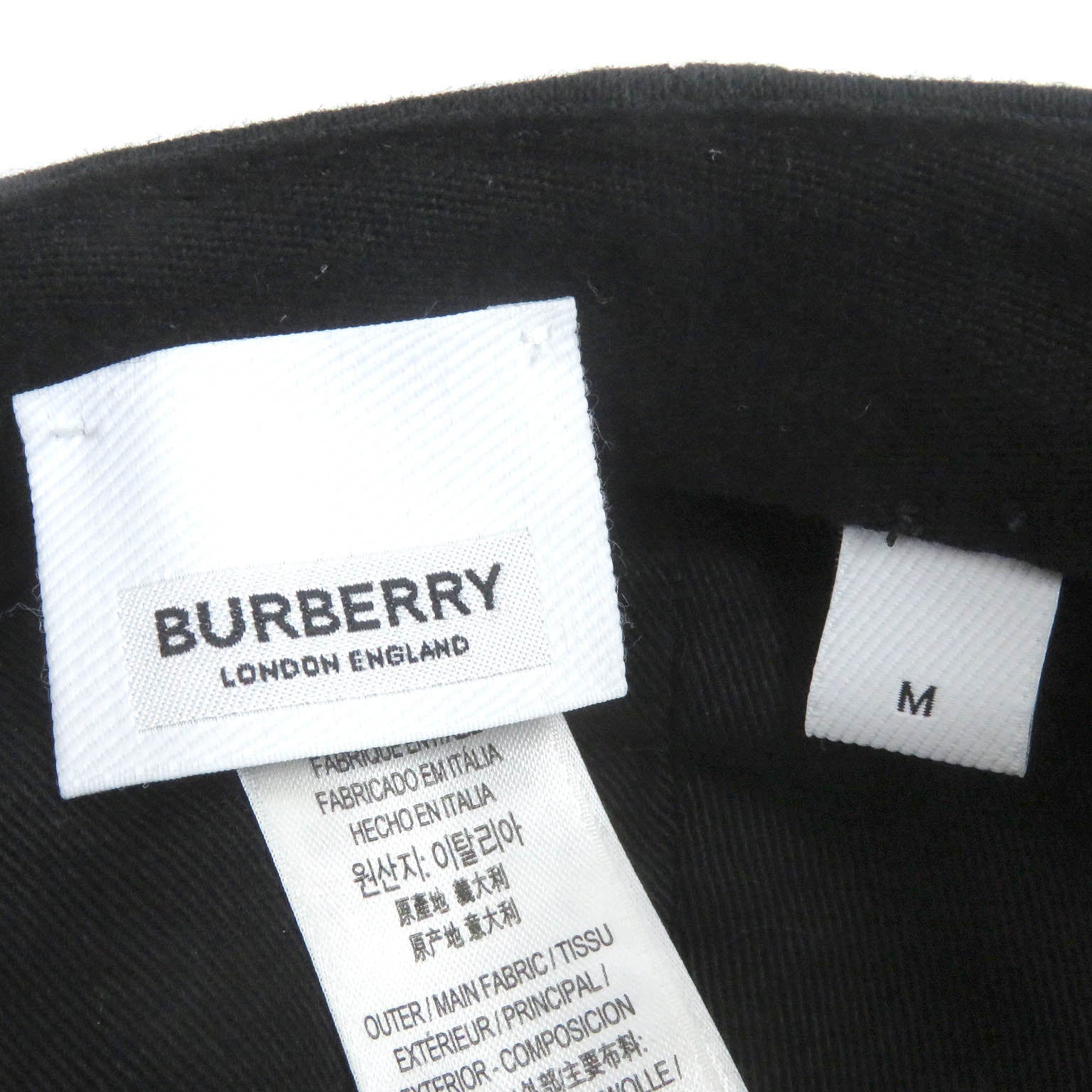 Burberry Cotton TB Logo Baseball Hat Black M