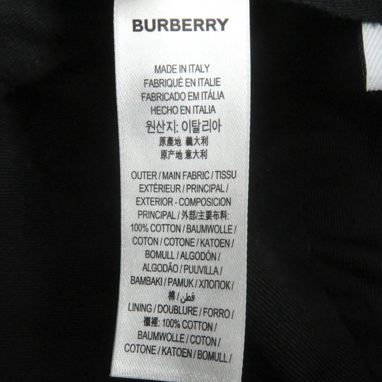 Burberry Cotton TB Logo Baseball Hat Black M