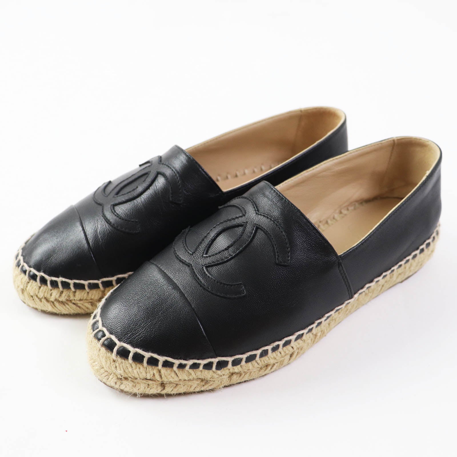 Chanel COCO Mark Espadrilles Leather Shoes