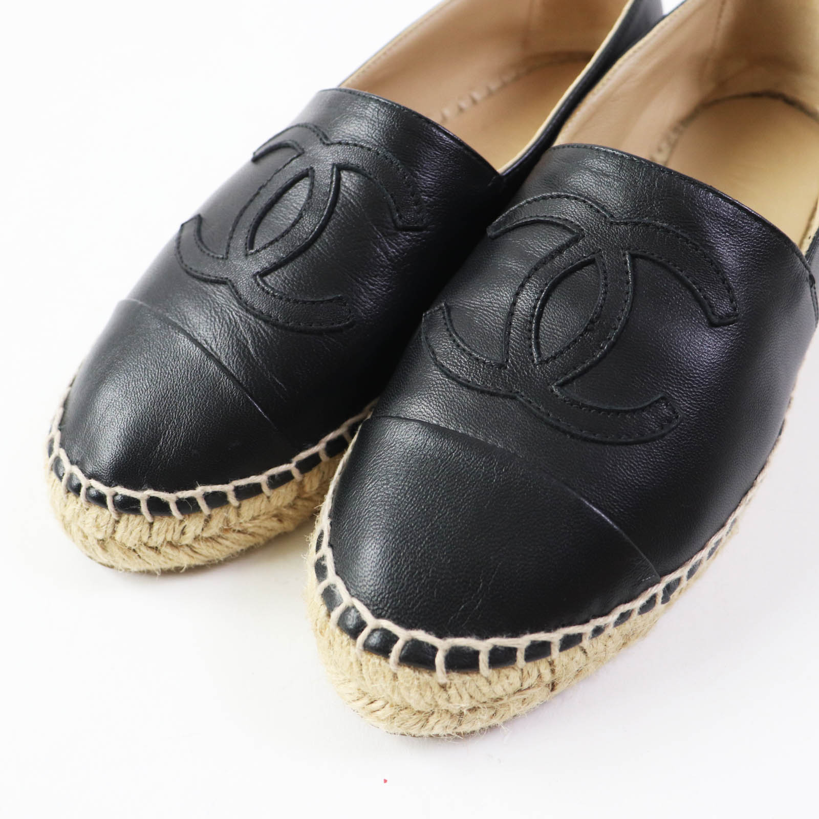 Chanel COCO Mark Espadrilles Leather Shoes