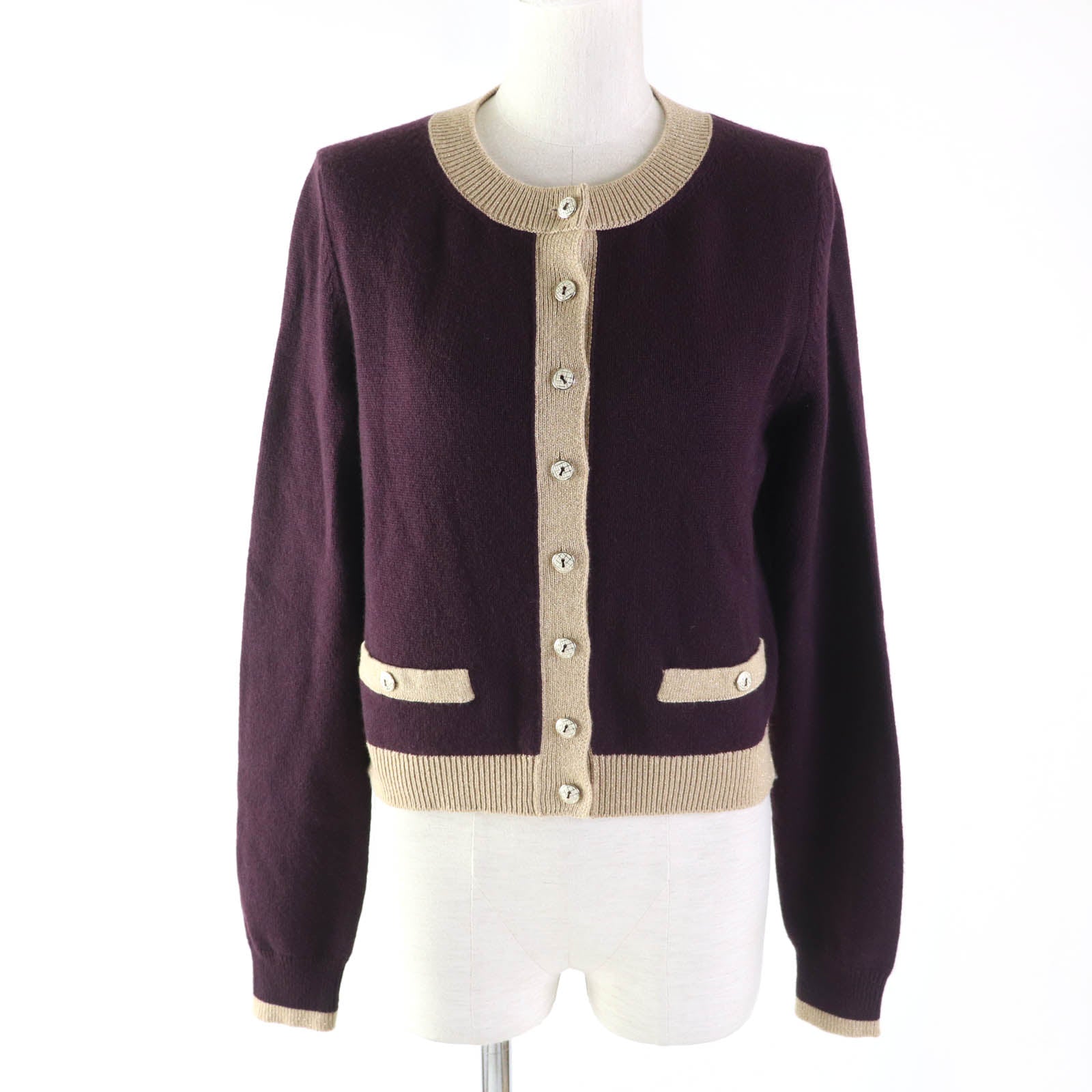 Chanel Cashmere Polyester Cardigan 38 Women