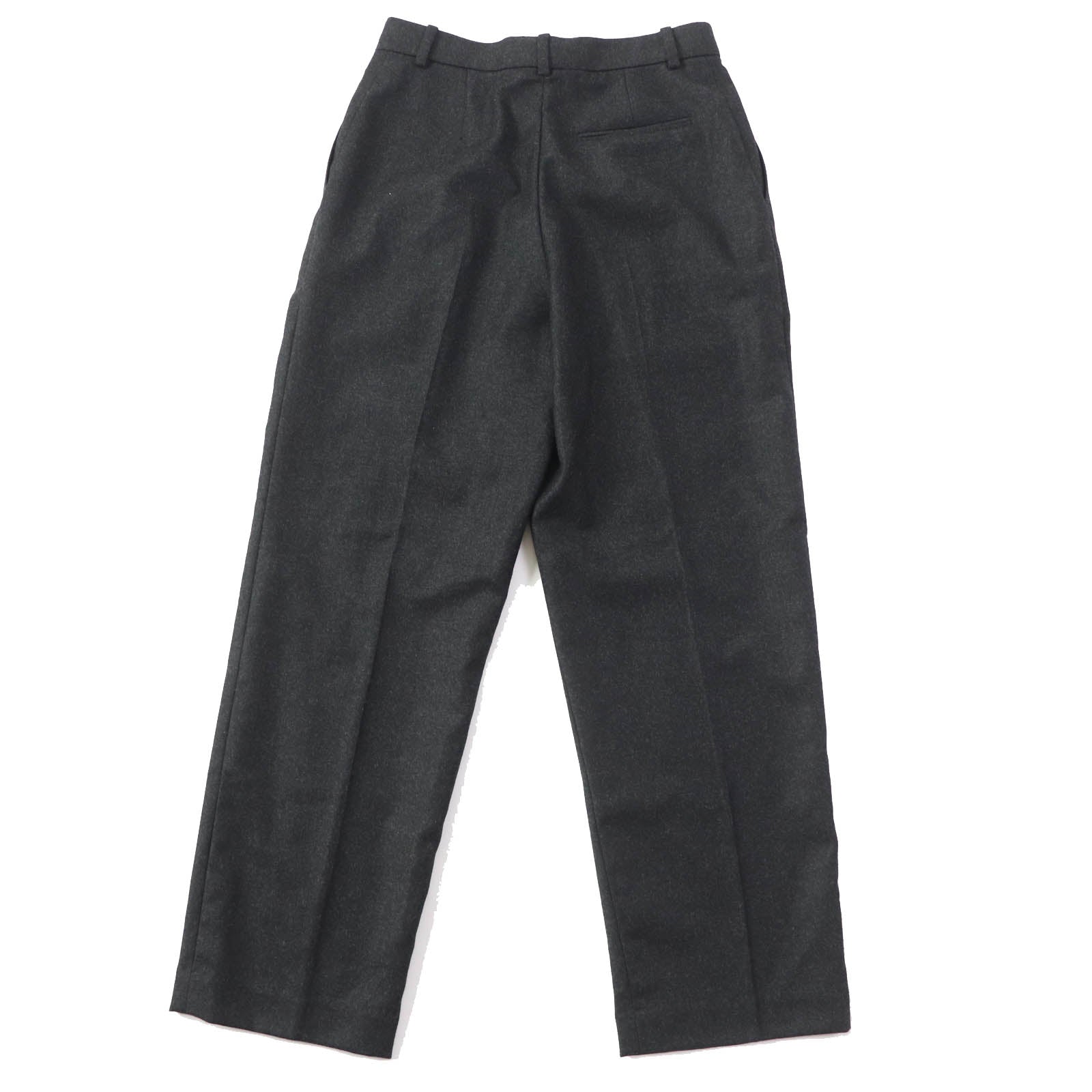 HERMES Wool Cashmere Logo Button Pants 38