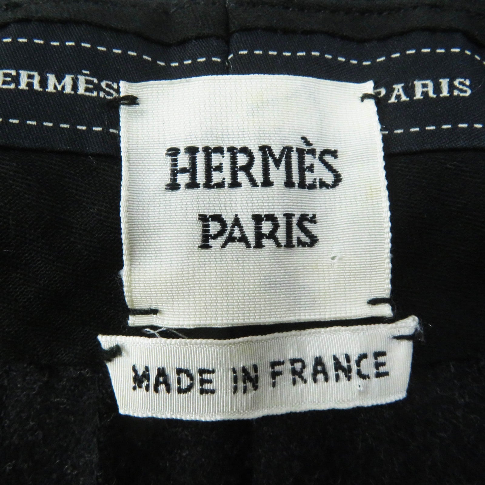 HERMES Wool Cashmere Logo Button Pants 38