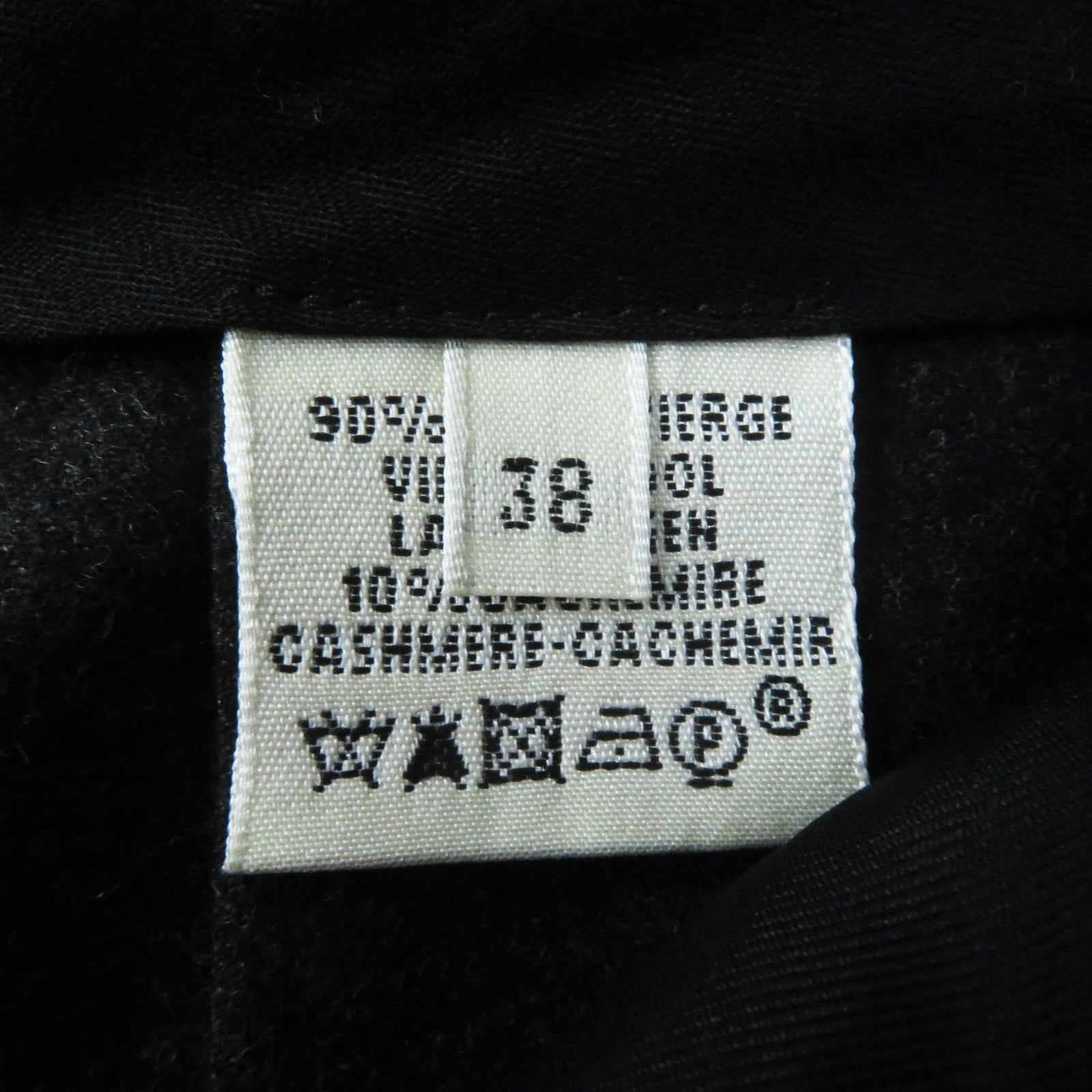 HERMES Wool Cashmere Logo Button Pants 38