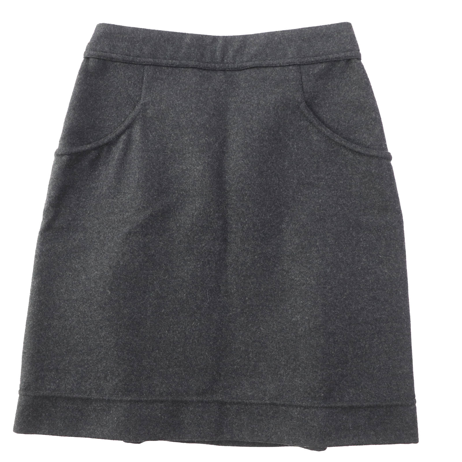 Chanel Wool Angora Skirt Dark Gray 36