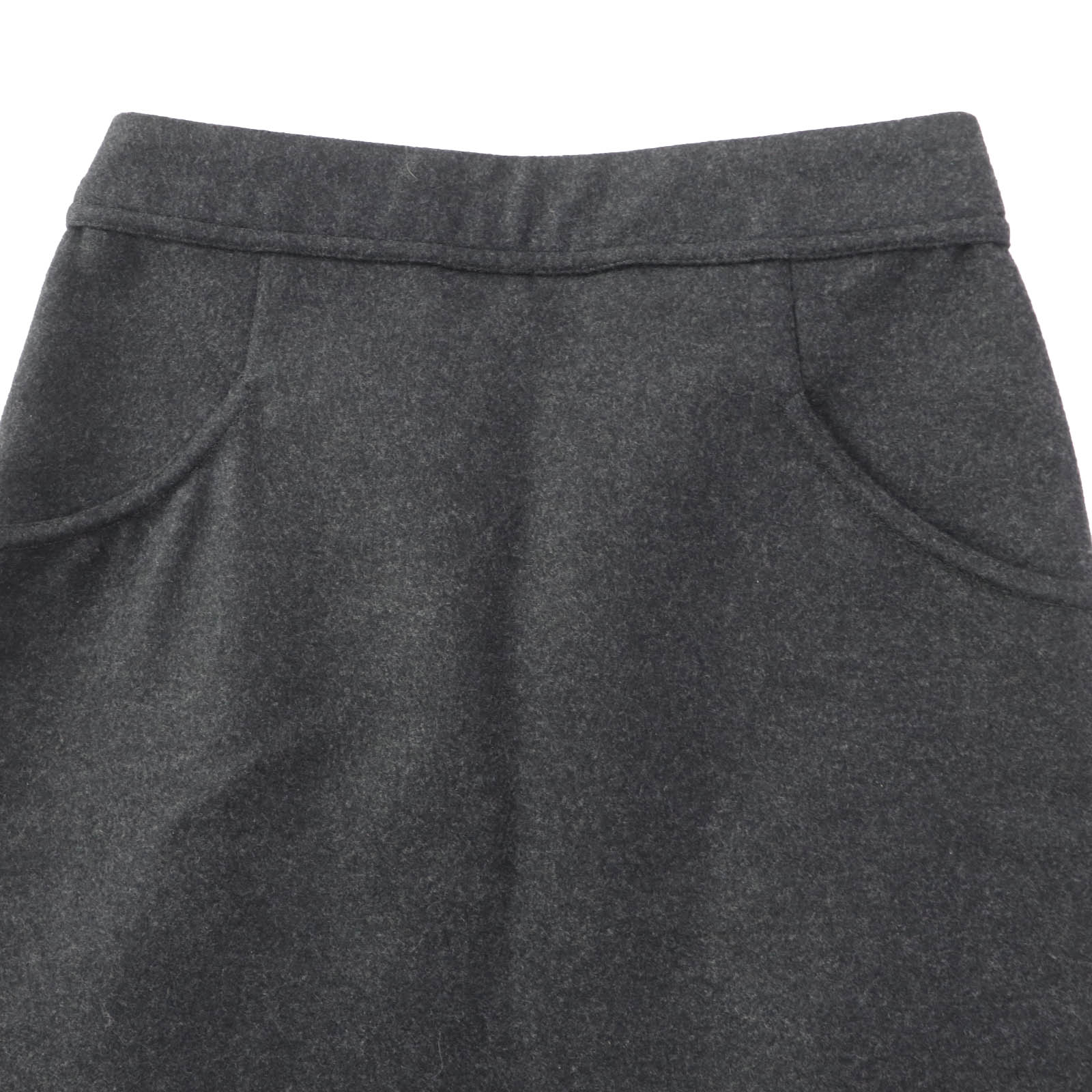 Chanel Wool Angora Skirt Dark Gray 36