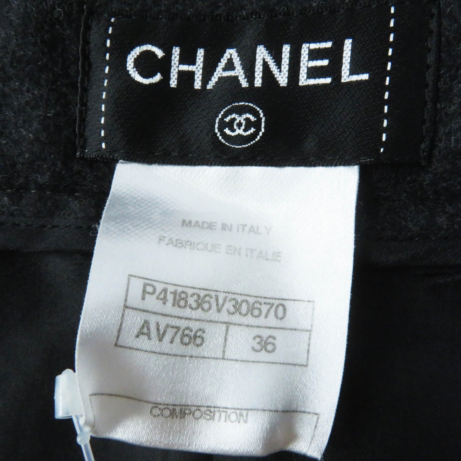 Chanel Wool Angora Skirt Dark Gray 36