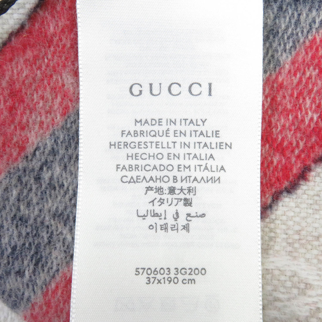 Gucci Wool Fringe Scarf GG Pattern