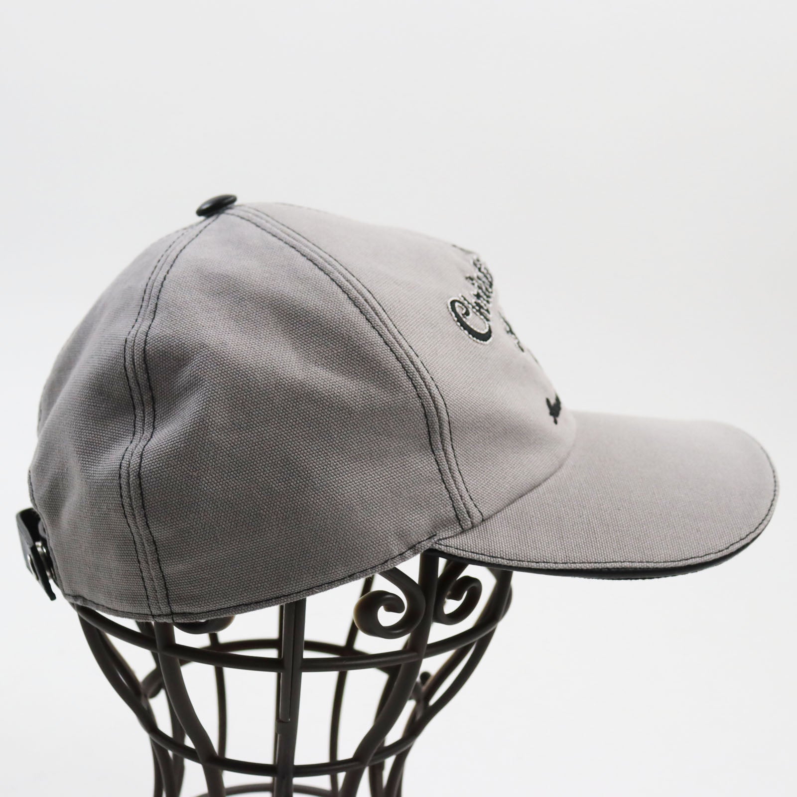 Dior Lamb Leather Cotton Baseball Cap Gray S