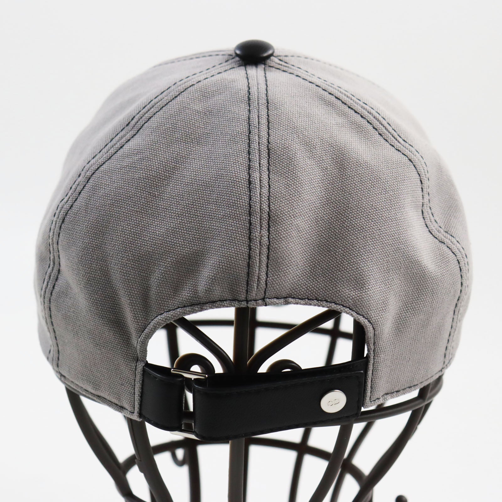 Dior Lamb Leather Cotton Baseball Cap Gray S